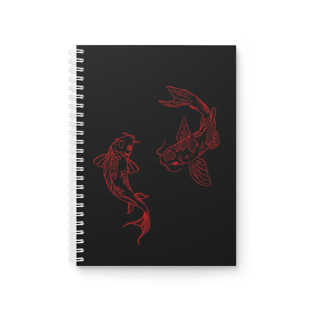 Koi Fish Spiral Notebook — Red Japanese Koi Sketch Journal