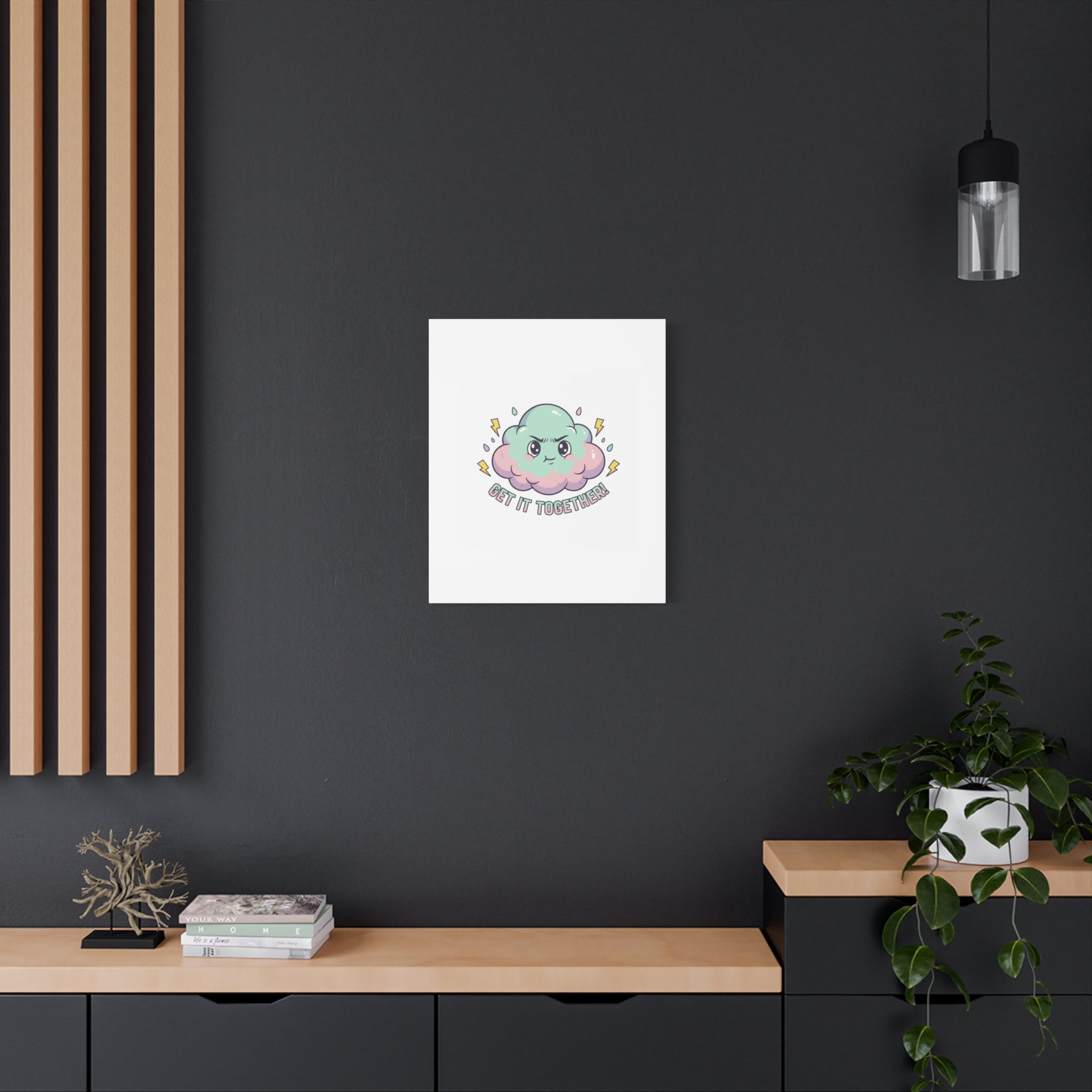 Get It Together! Cloud Illustration Canvas | dark humor inspirational