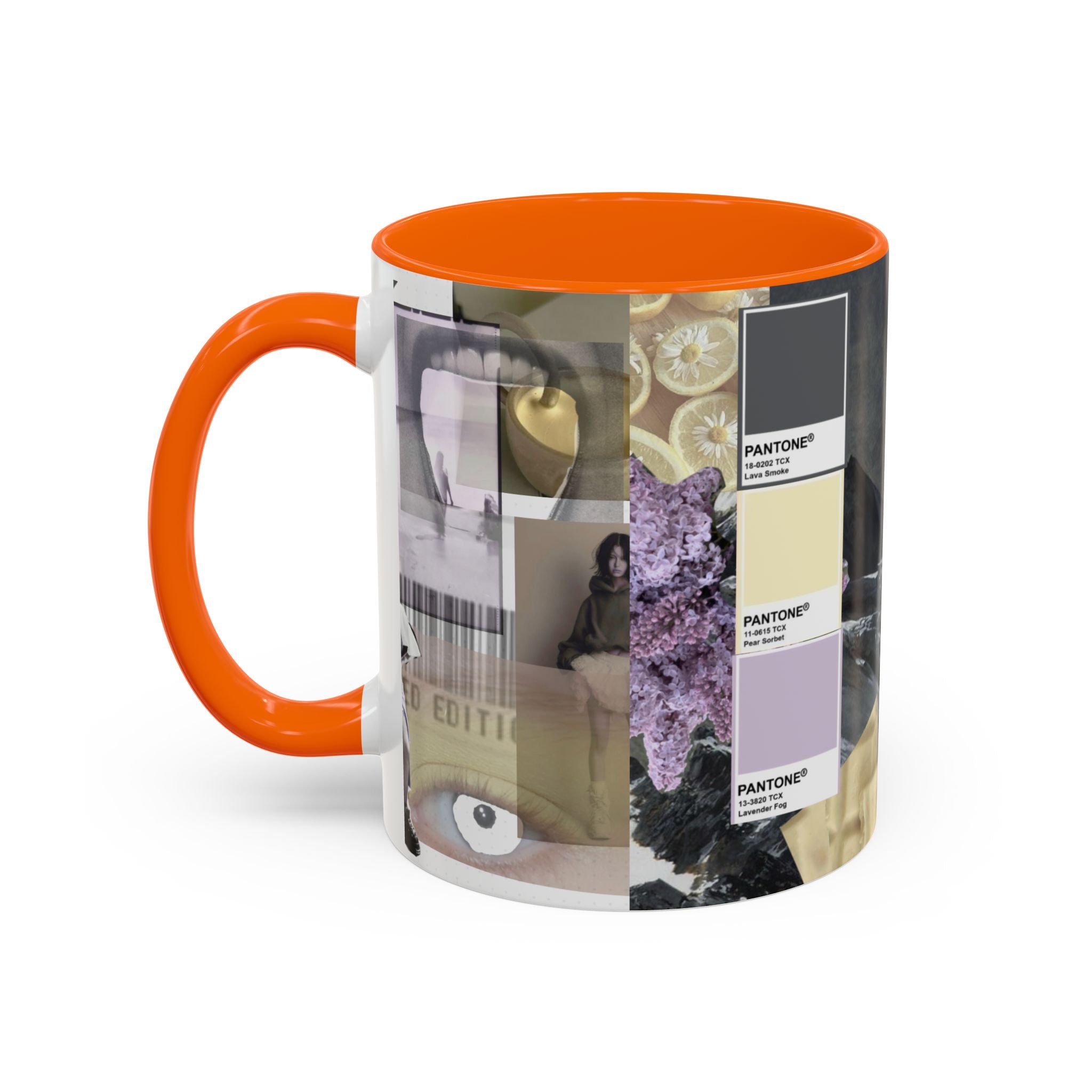 Photo Collage Accent Coffee Mug — Vintage Lavender Scenic Design (11/15 oz)