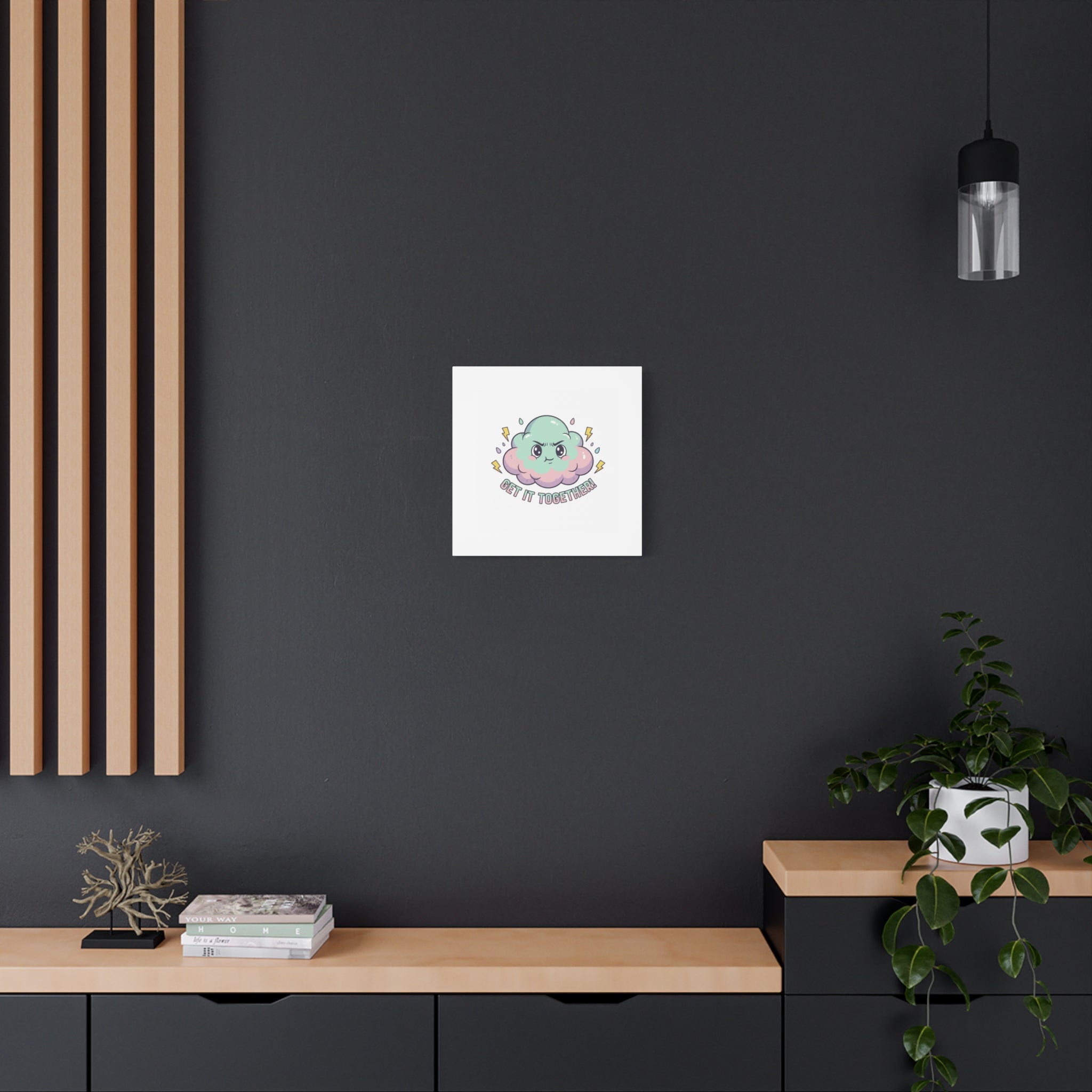 Get It Together! Cloud Illustration Canvas | dark humor inspirational