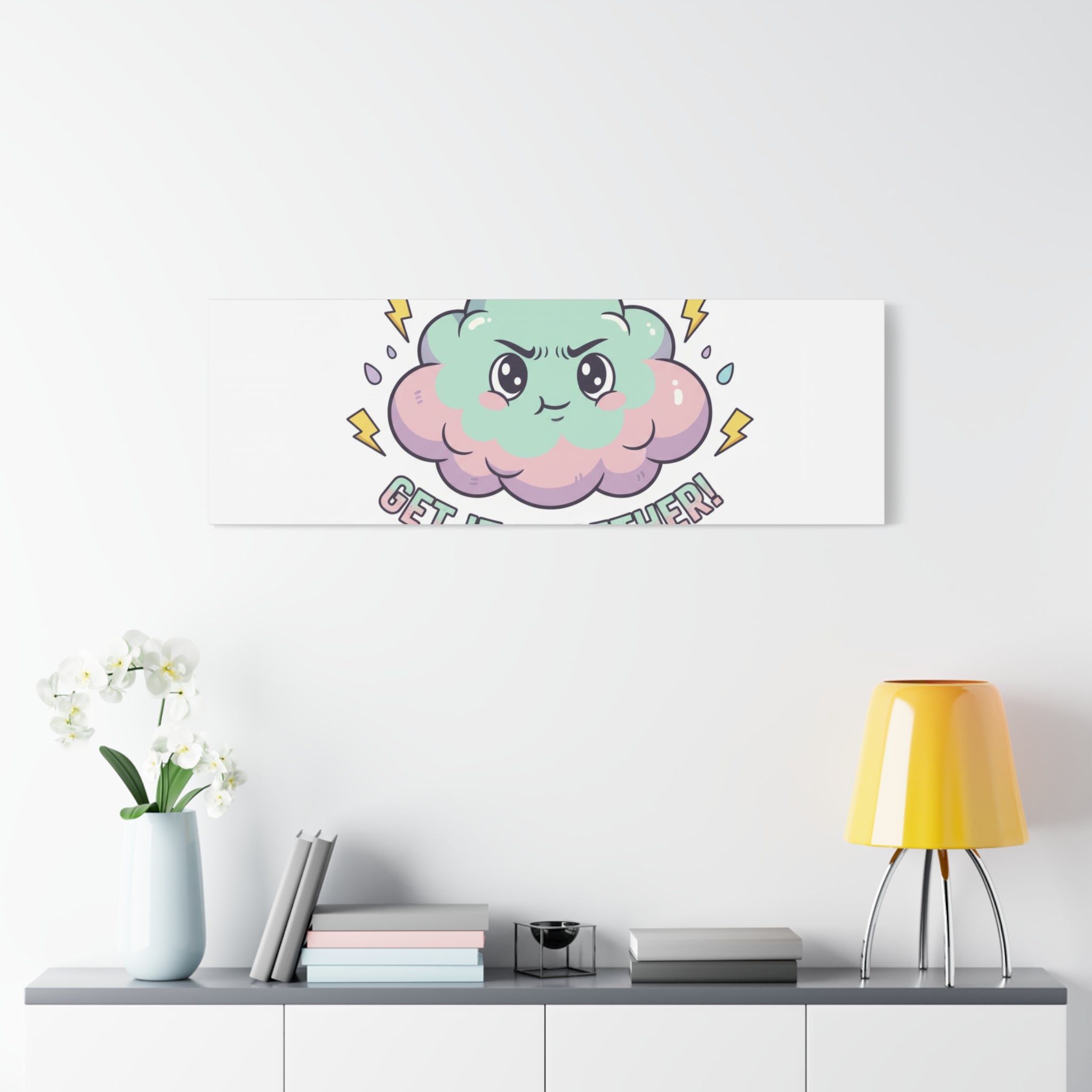 Get It Together! Cloud Illustration Canvas | dark humor inspirational