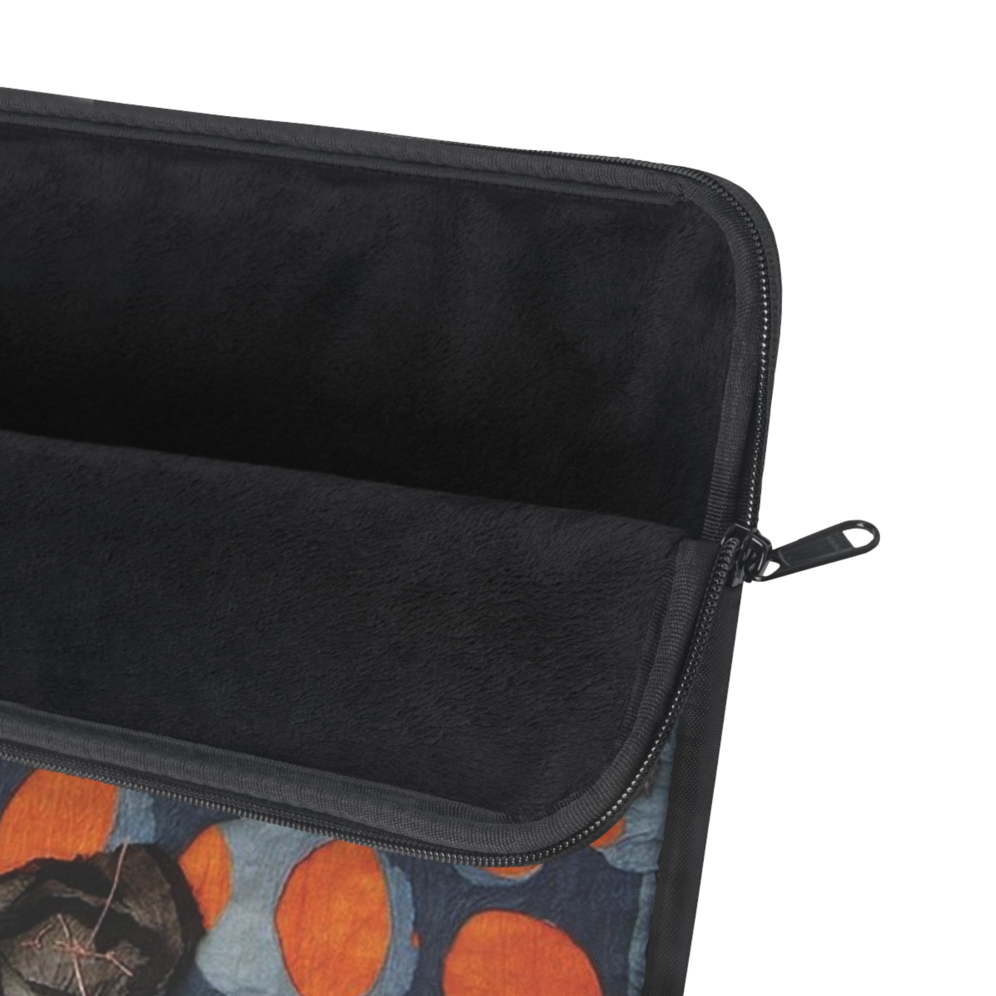 Abstract Orange Bubbles Laptop Sleeve — Modern Geometric Protective Case