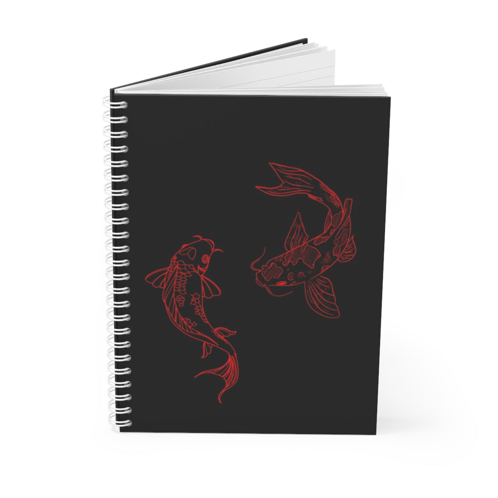 Koi Fish Spiral Notebook — Red Japanese Koi Sketch Journal