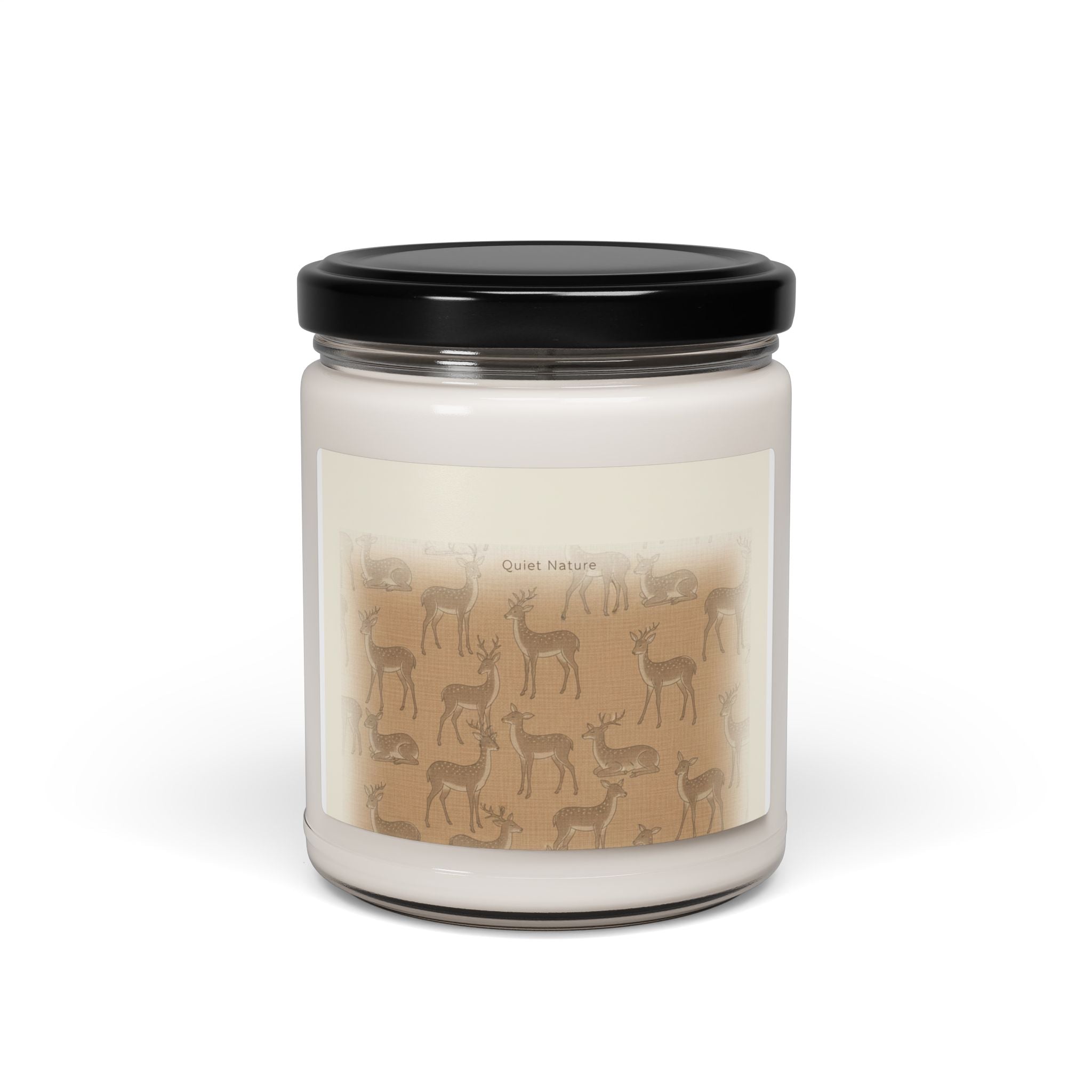 deer print pattern candle | Scented Soy Candle, 9oz | neutral woodland spots