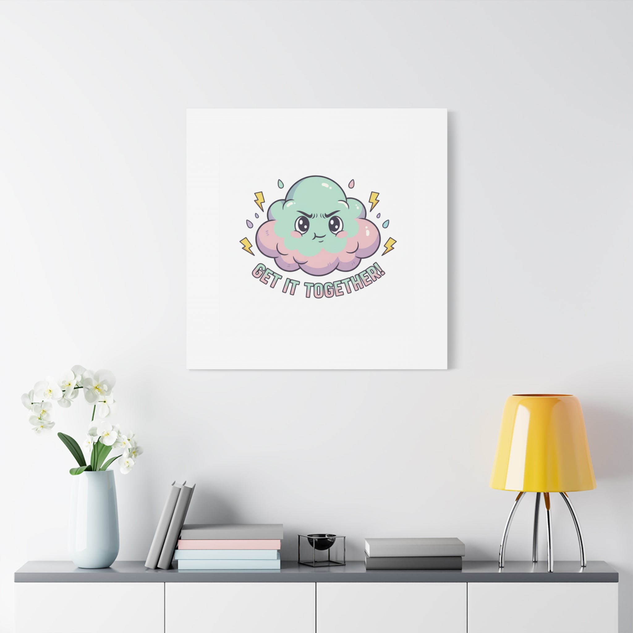 Get It Together! Cloud Illustration Canvas | dark humor inspirational