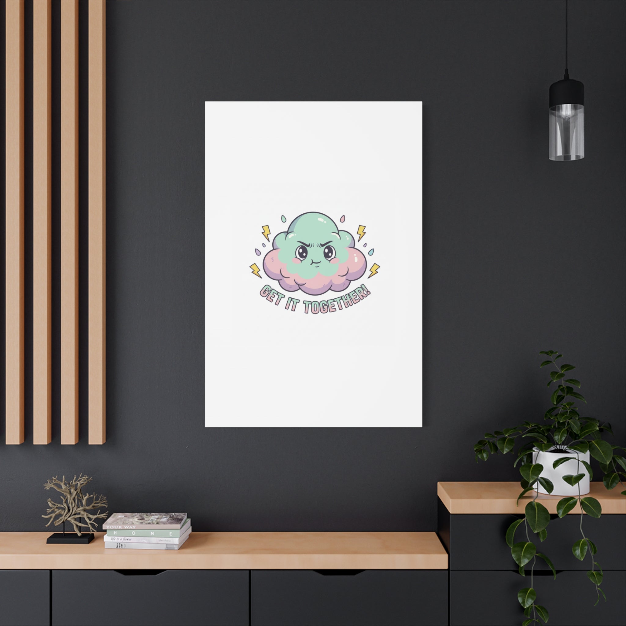 Get It Together! Cloud Illustration Canvas | dark humor inspirational