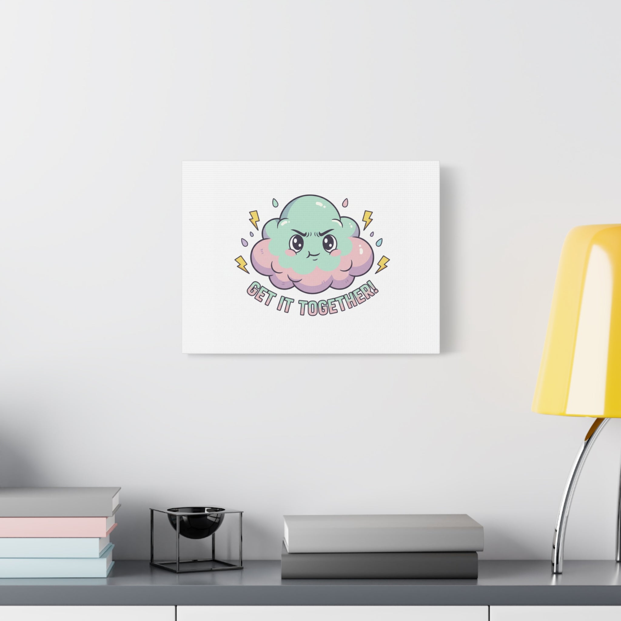 Get It Together! Cloud Illustration Canvas | dark humor inspirational