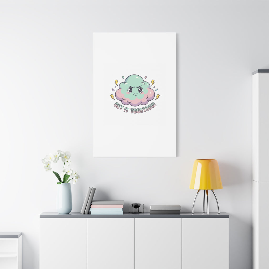 Get It Together! Cloud Illustration Canvas | dark humor inspirational