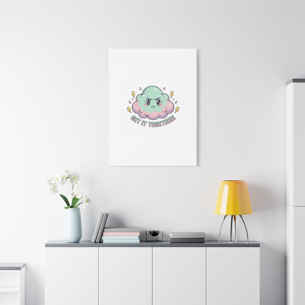 Get It Together! Cloud Illustration Canvas | dark humor inspirational