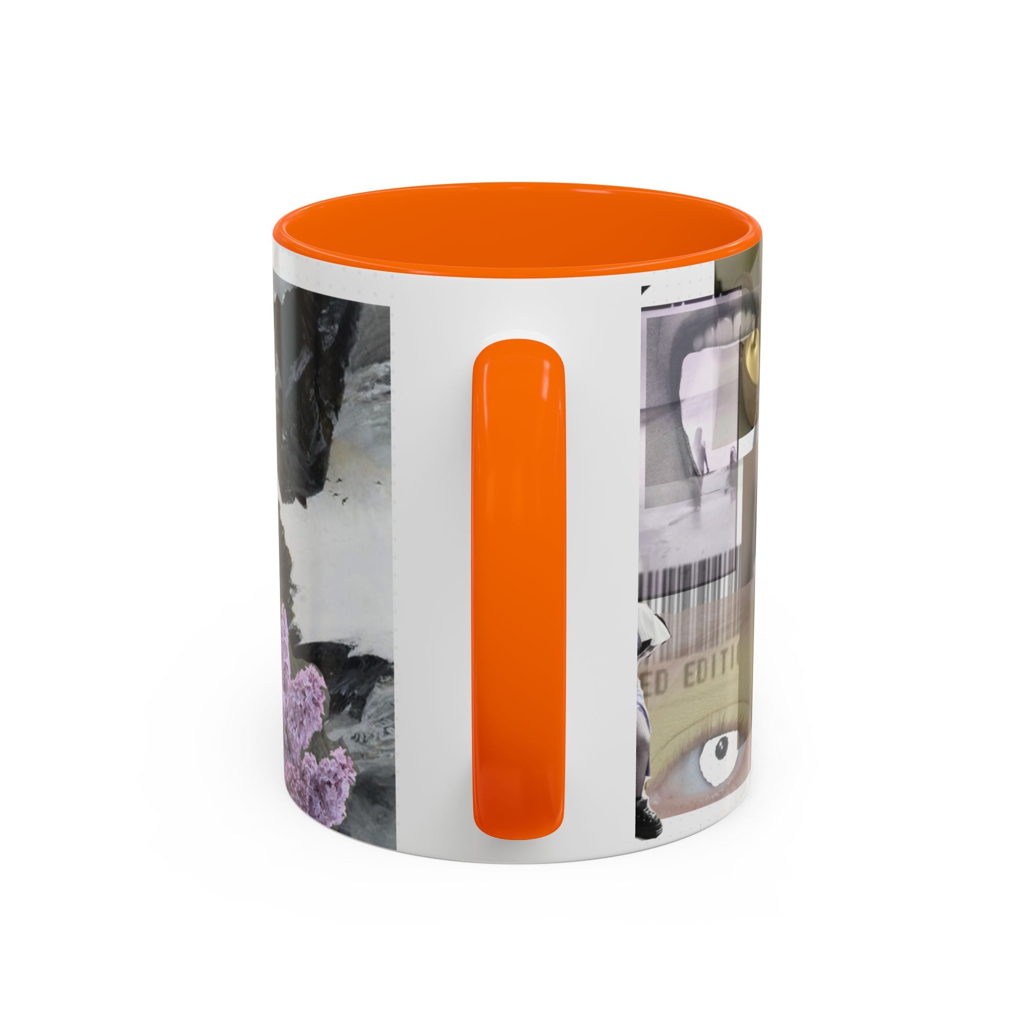Photo Collage Accent Coffee Mug — Vintage Lavender Scenic Design (11/15 oz)