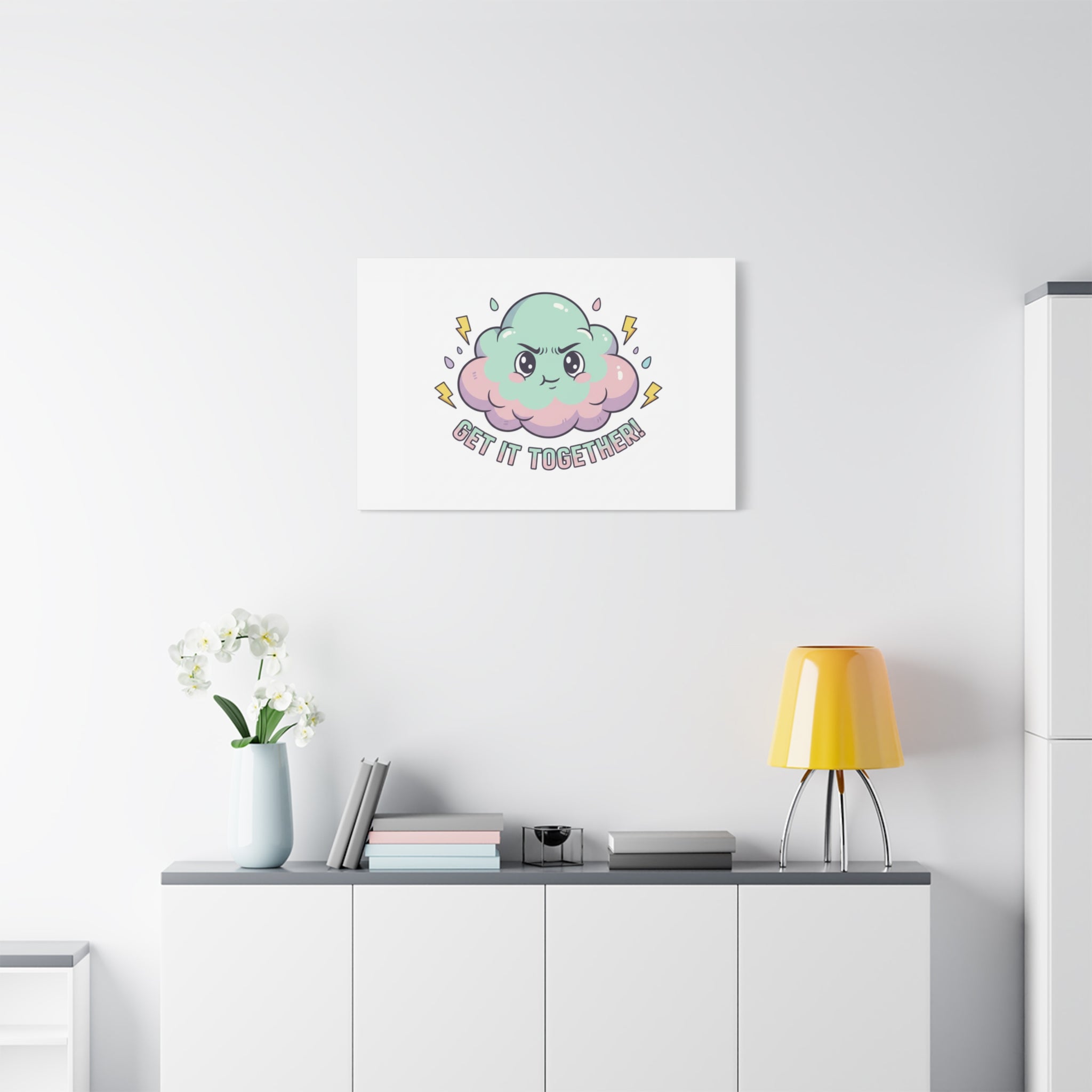 Get It Together! Cloud Illustration Canvas | dark humor inspirational
