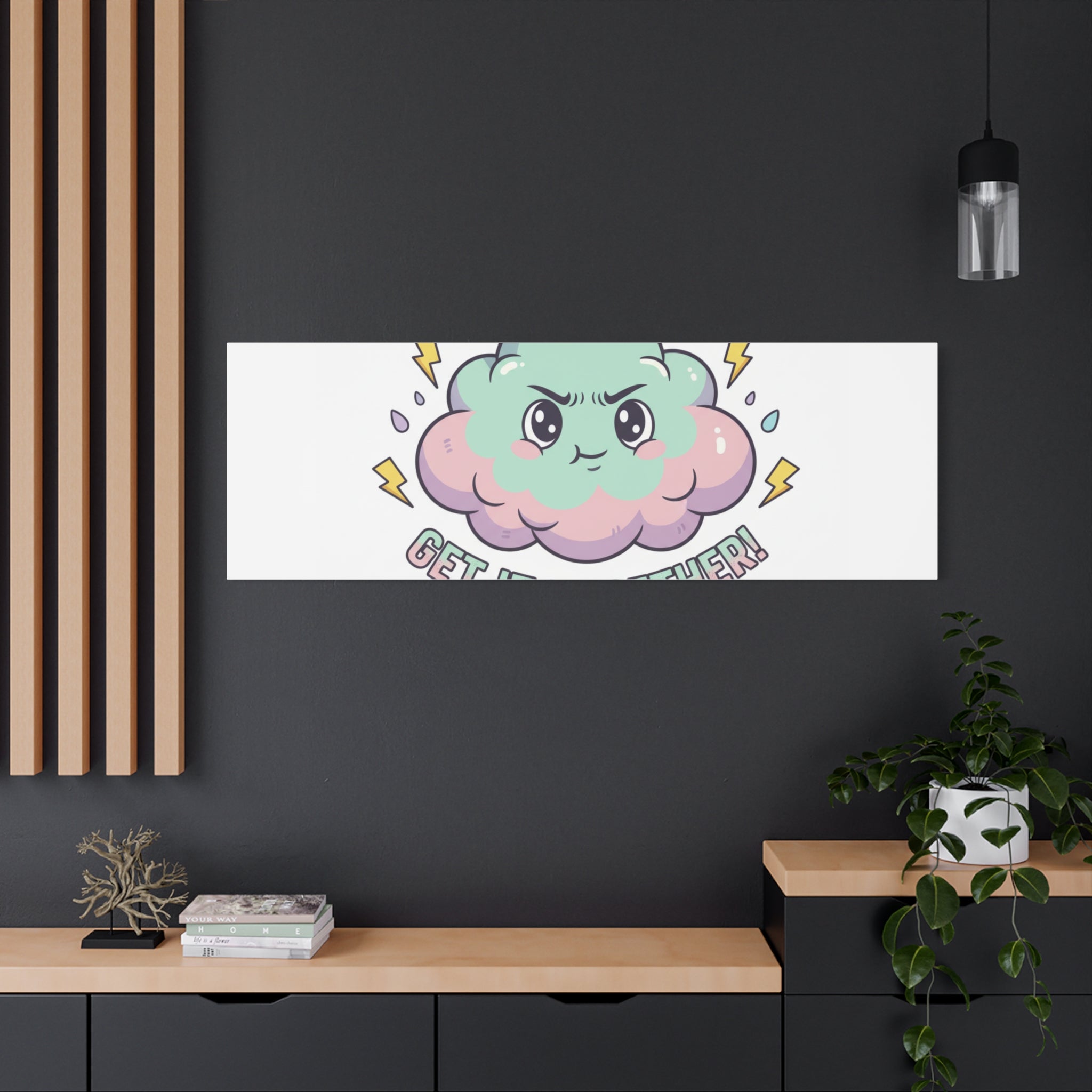 Get It Together! Cloud Illustration Canvas | dark humor inspirational