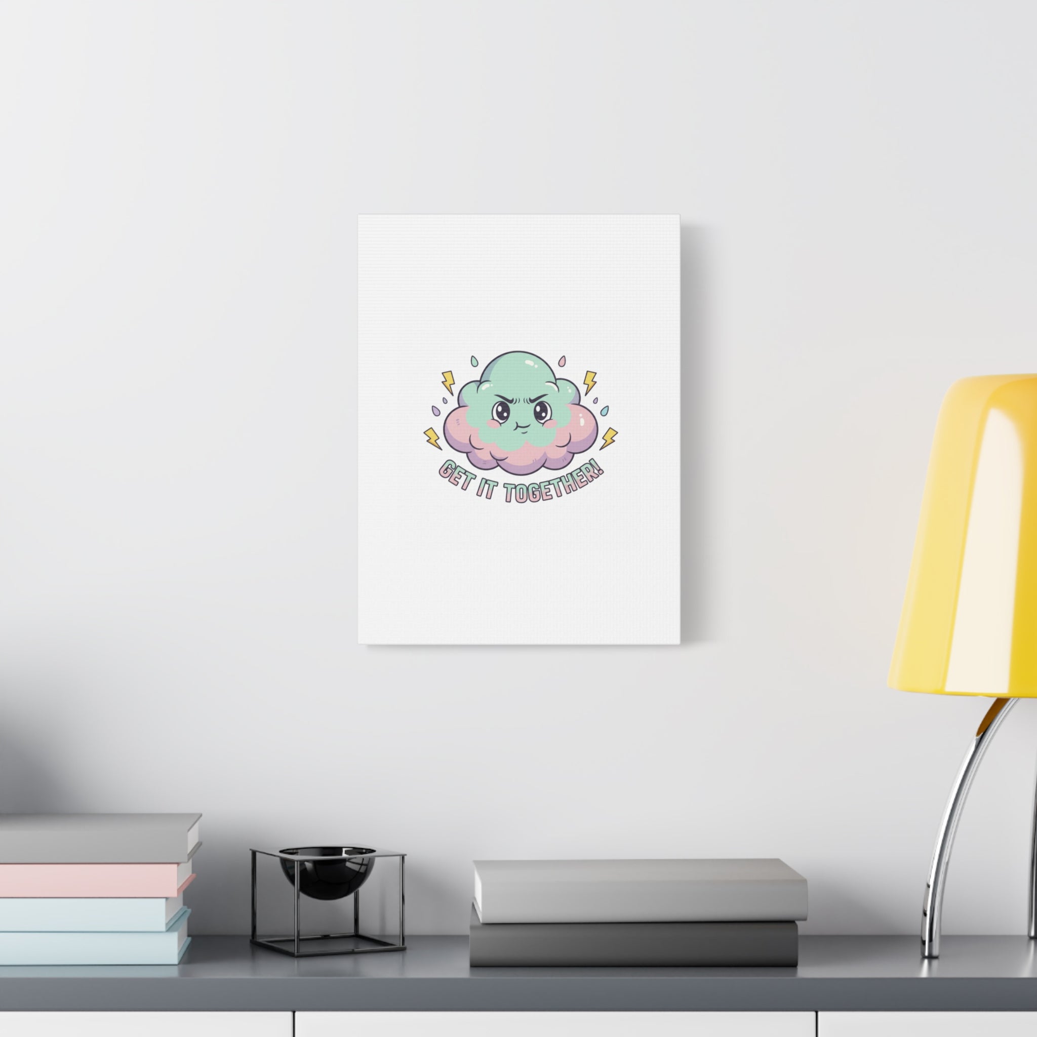 Get It Together! Cloud Illustration Canvas | dark humor inspirational