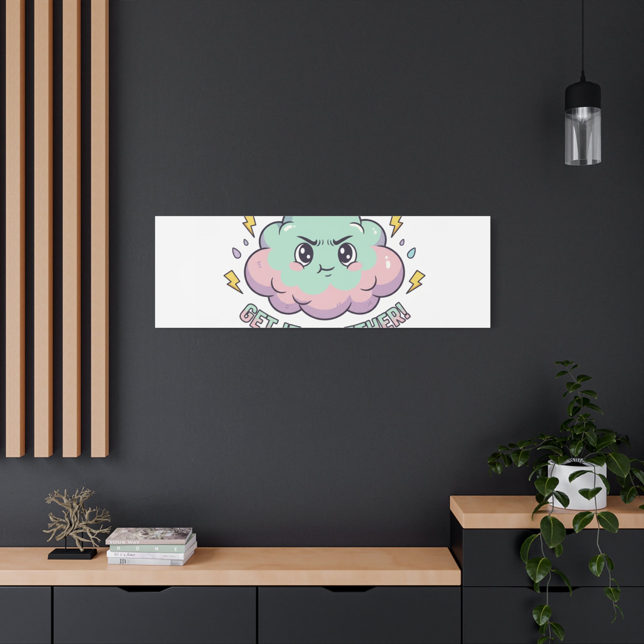 Get It Together! Cloud Illustration Canvas | dark humor inspirational