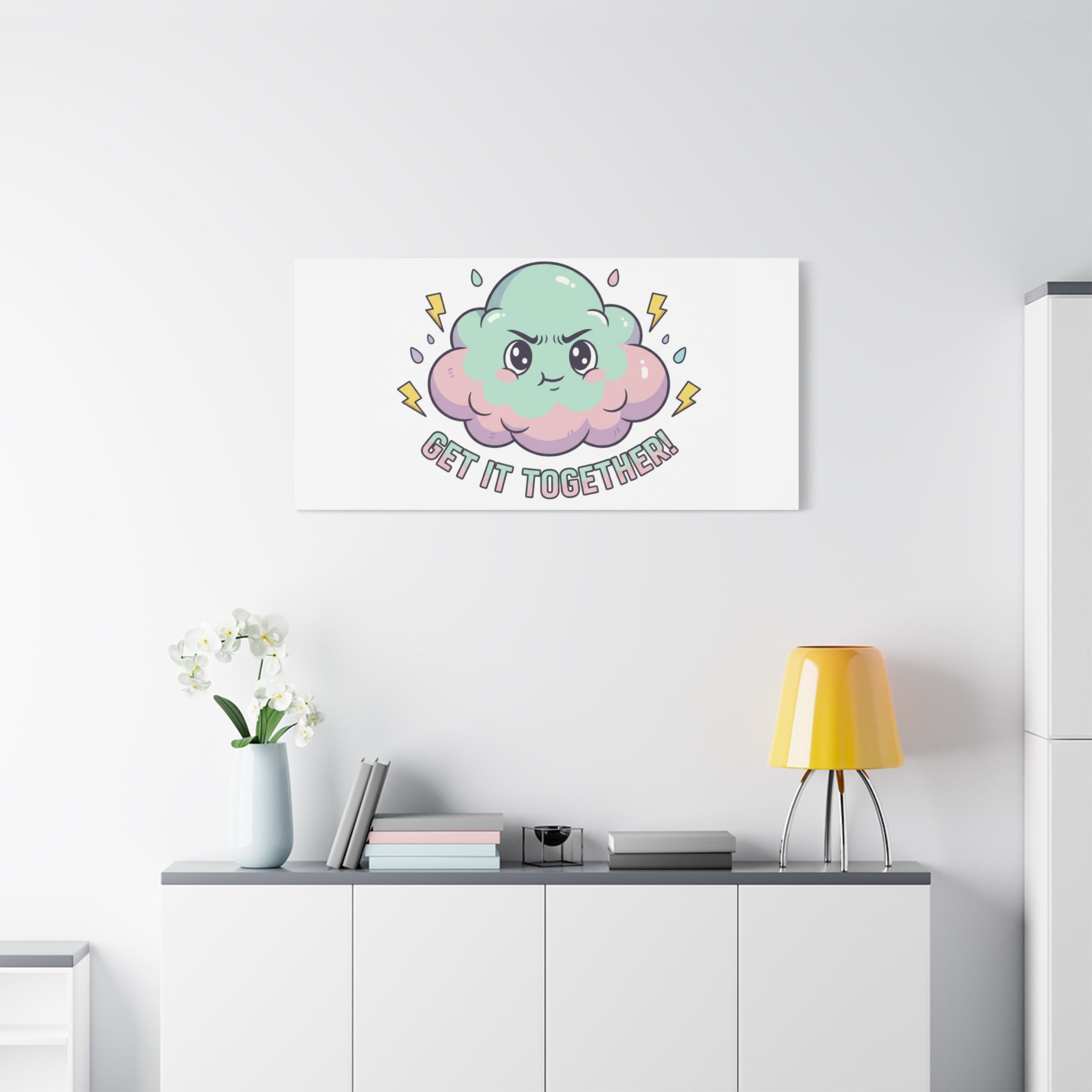 Get It Together! Cloud Illustration Canvas | dark humor inspirational