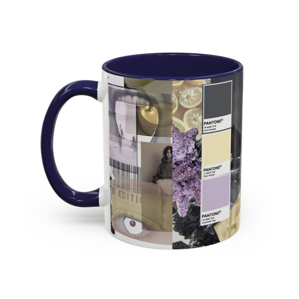Photo Collage Accent Coffee Mug — Vintage Lavender Scenic Design (11/15 oz)