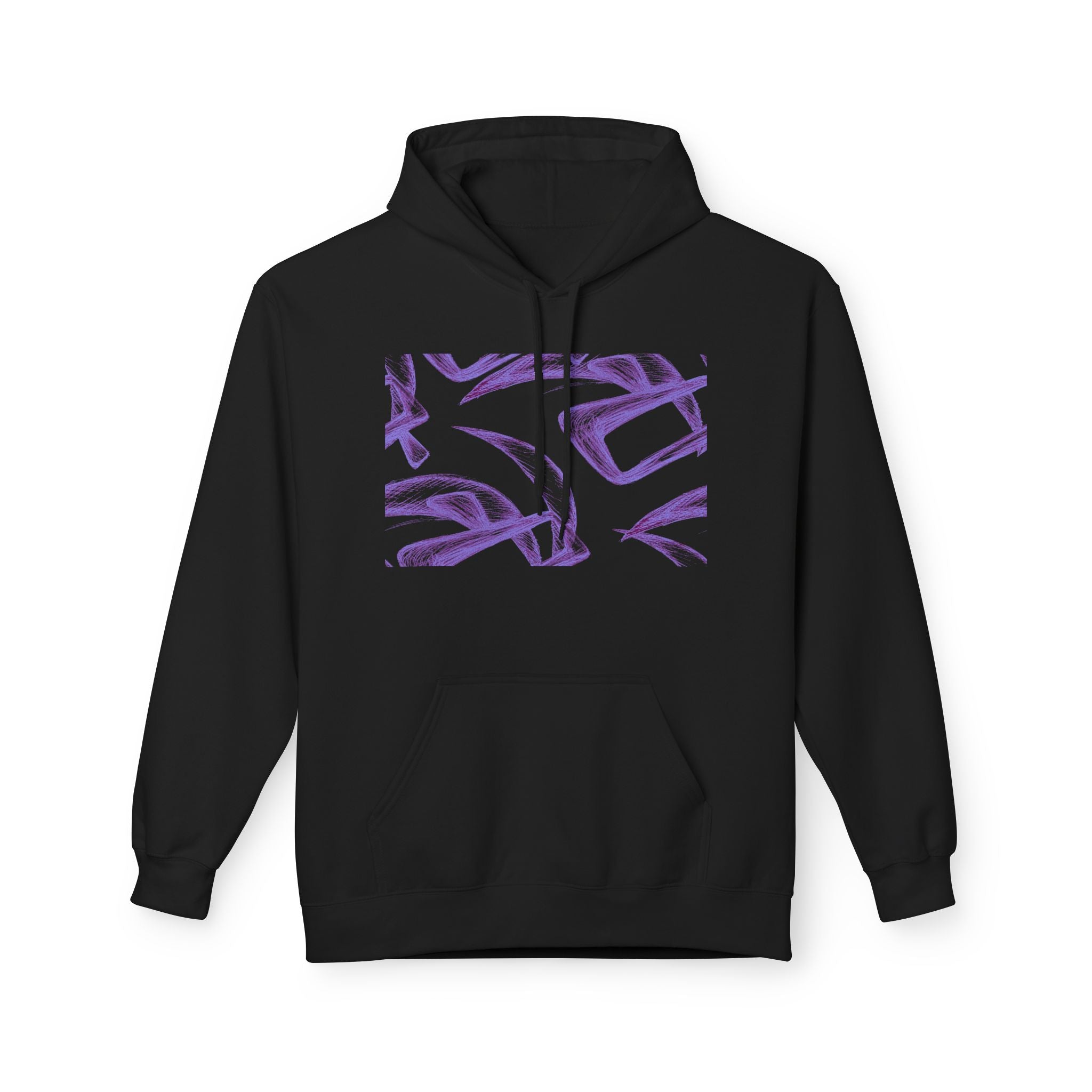Purple Abstract Line Art Hoodie — Minimal Sketch Graphic Hoodie