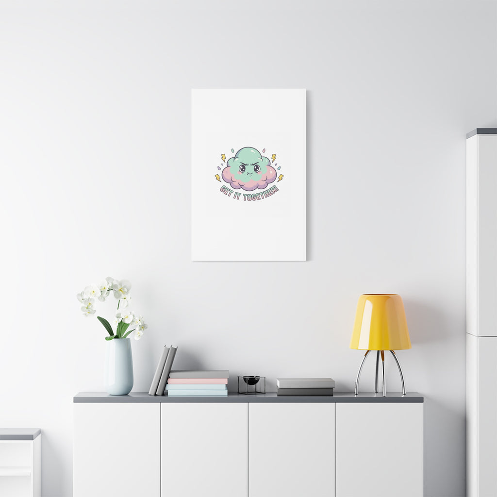 Get It Together! Cloud Illustration Canvas | dark humor inspirational