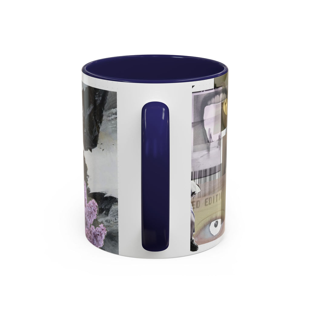 Photo Collage Accent Coffee Mug — Vintage Lavender Scenic Design (11/15 oz)