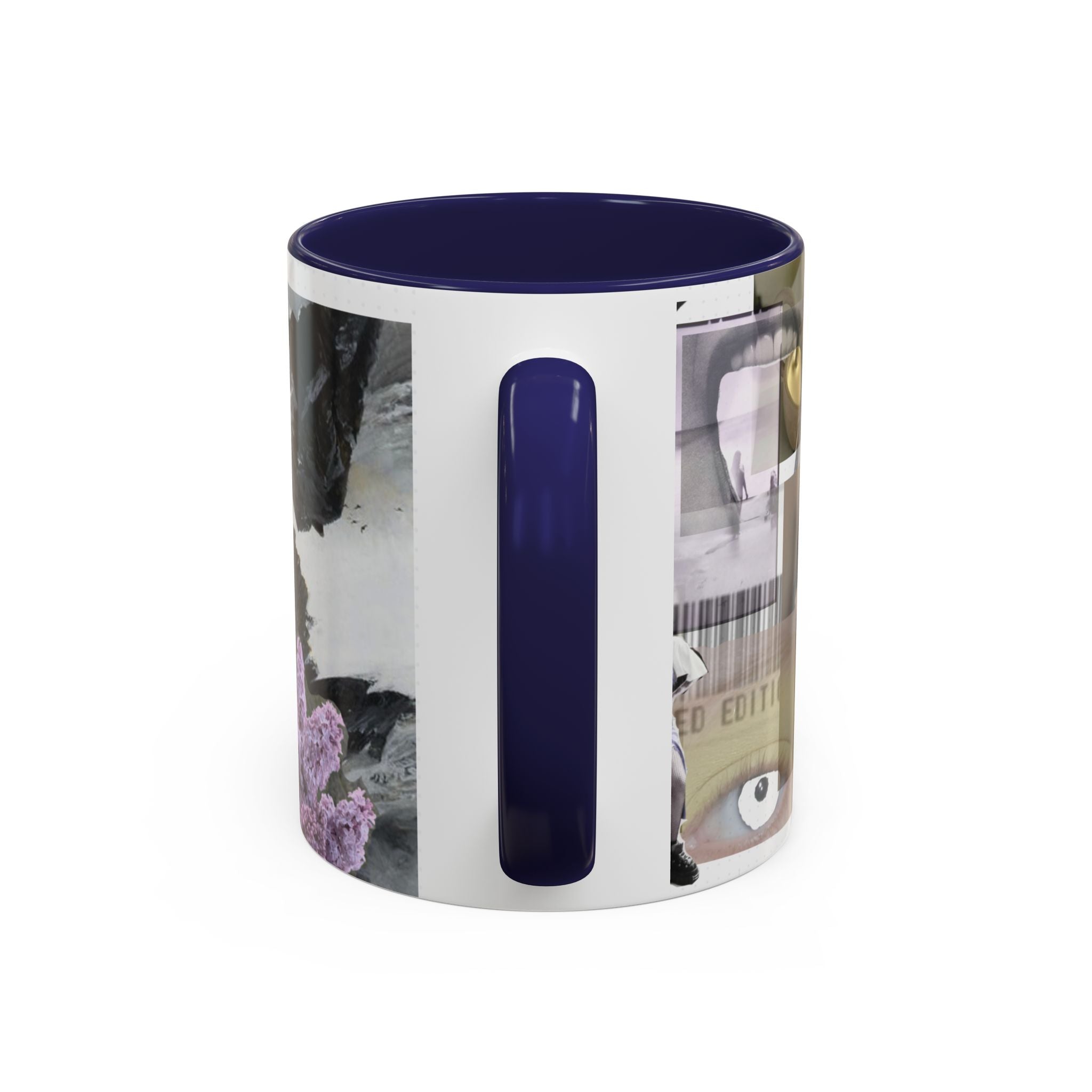 Photo Collage Accent Coffee Mug — Vintage Lavender Scenic Design (11/15 oz)