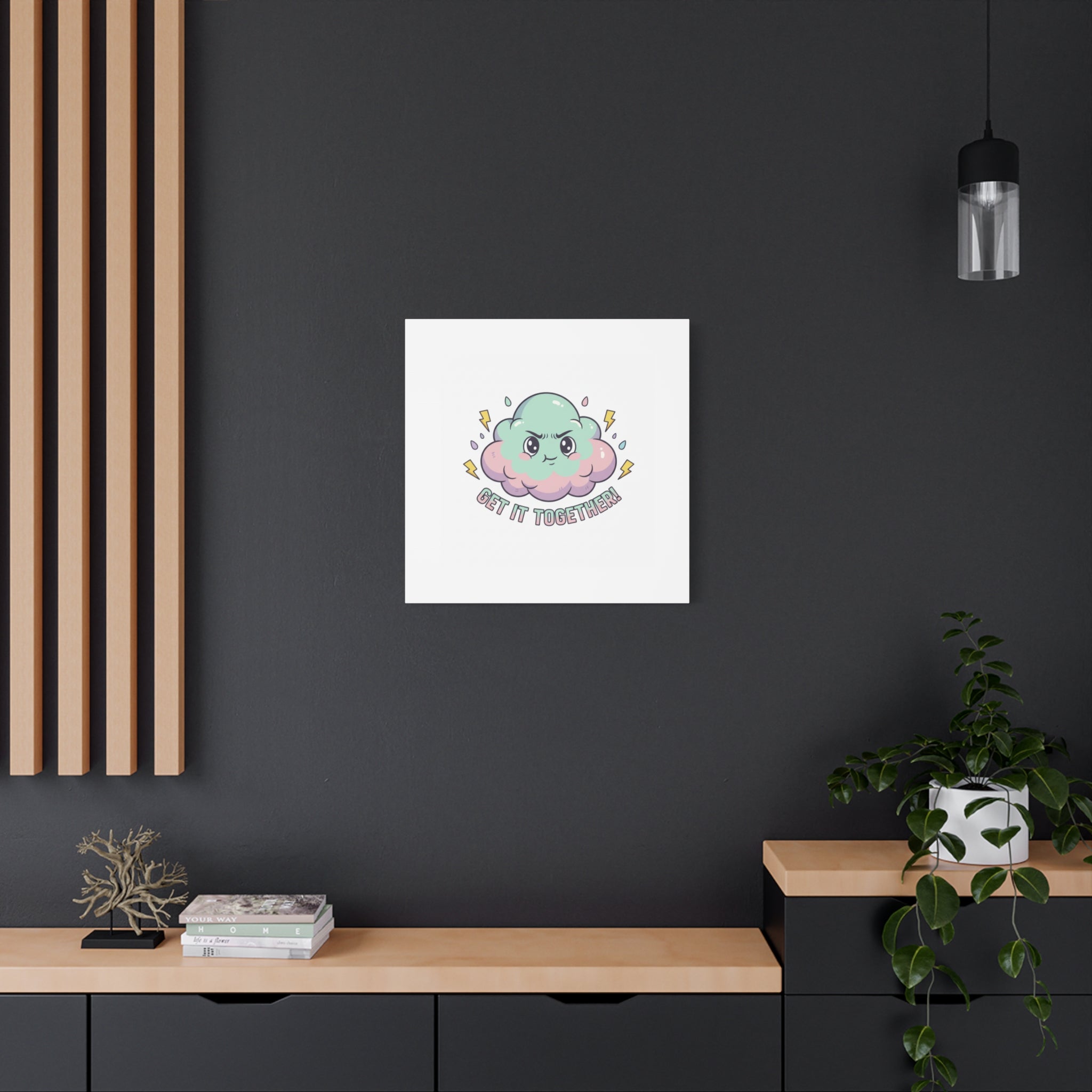 Get It Together! Cloud Illustration Canvas | dark humor inspirational