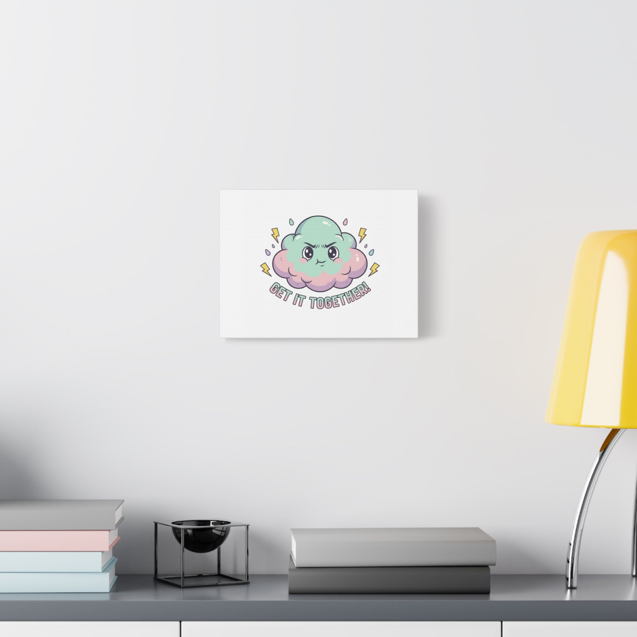 Get It Together! Cloud Illustration Canvas | dark humor inspirational