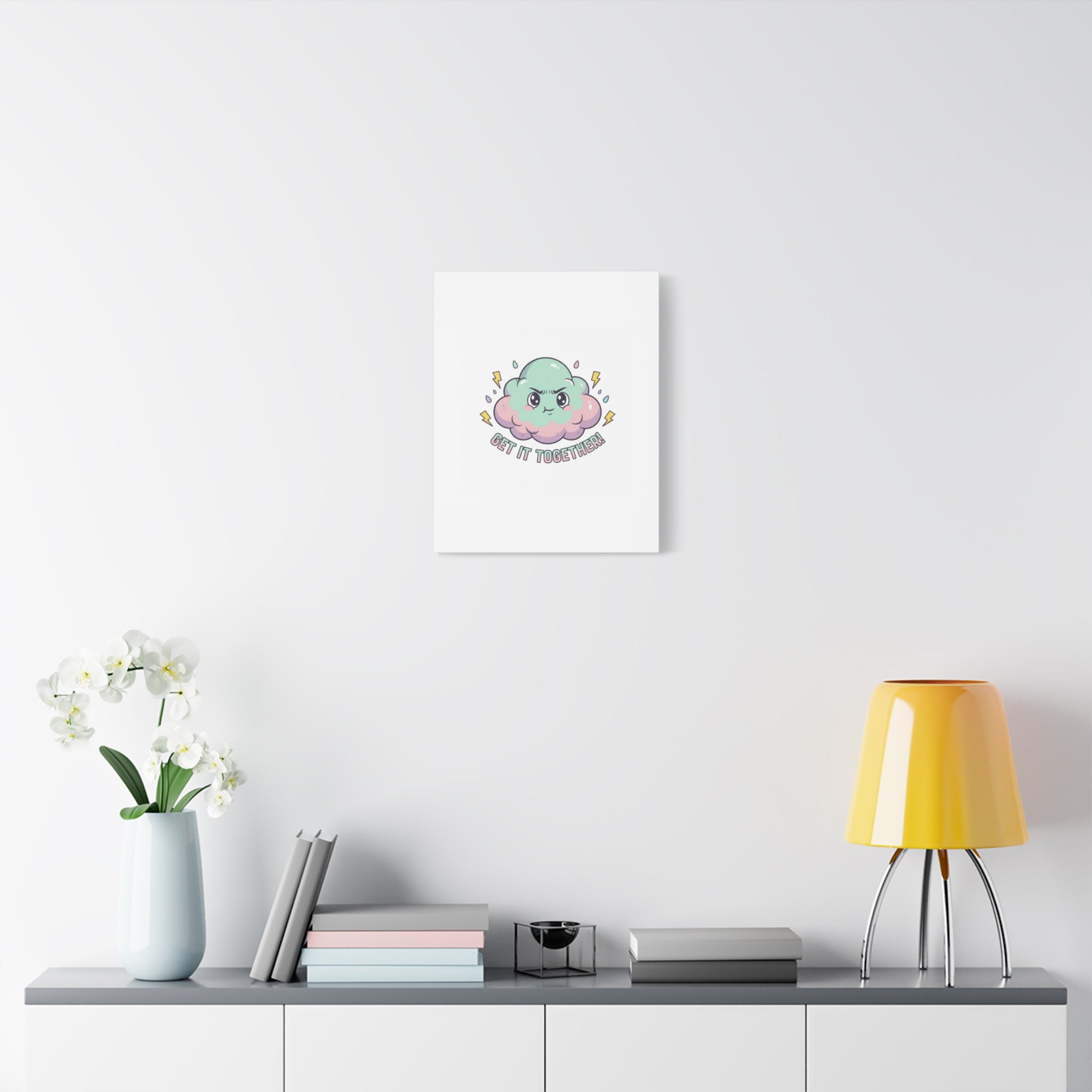 Get It Together! Cloud Illustration Canvas | dark humor inspirational
