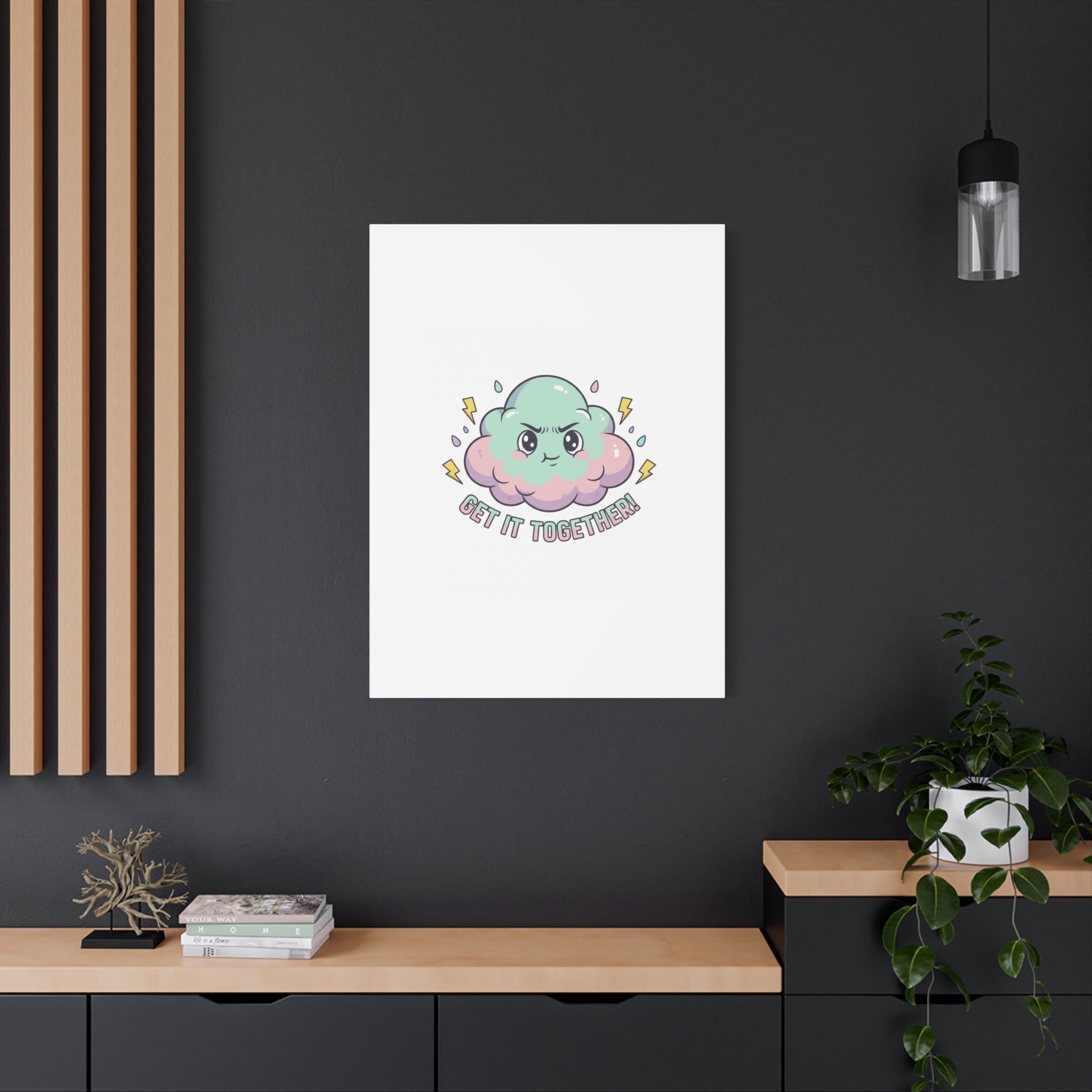 Get It Together! Cloud Illustration Canvas | dark humor inspirational