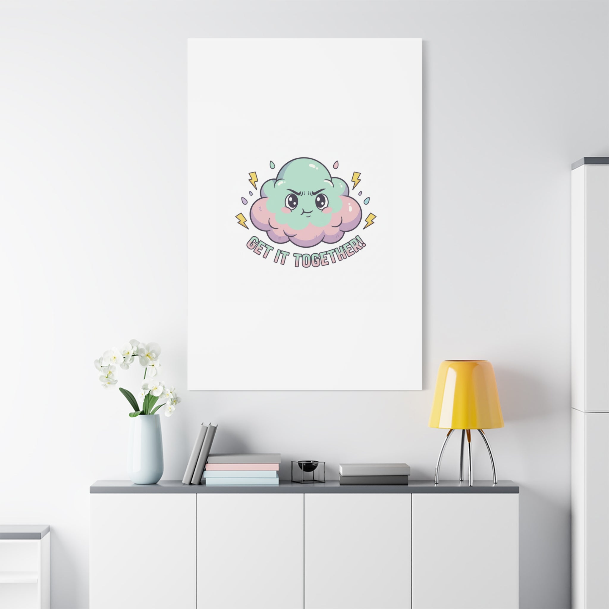 Get It Together! Cloud Illustration Canvas | dark humor inspirational