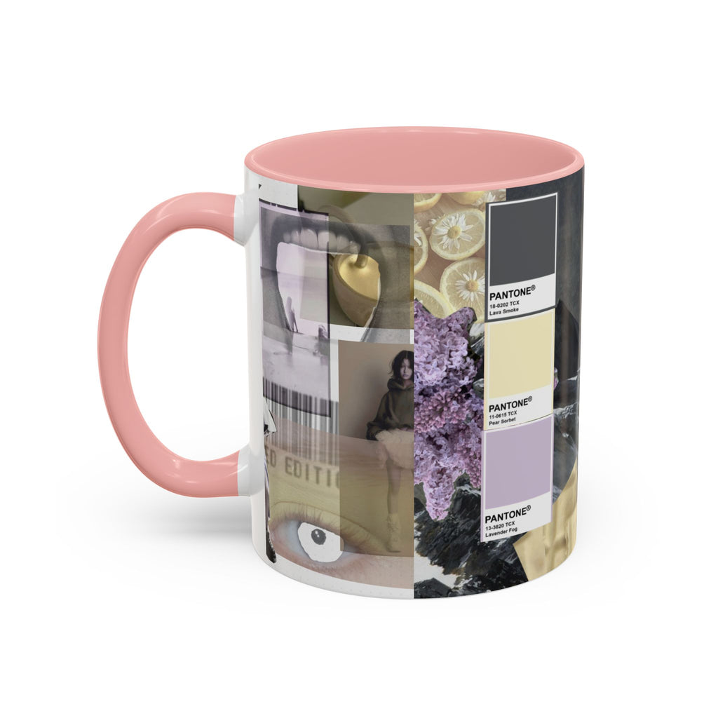 Photo Collage Accent Coffee Mug — Vintage Lavender Scenic Design (11/15 oz)