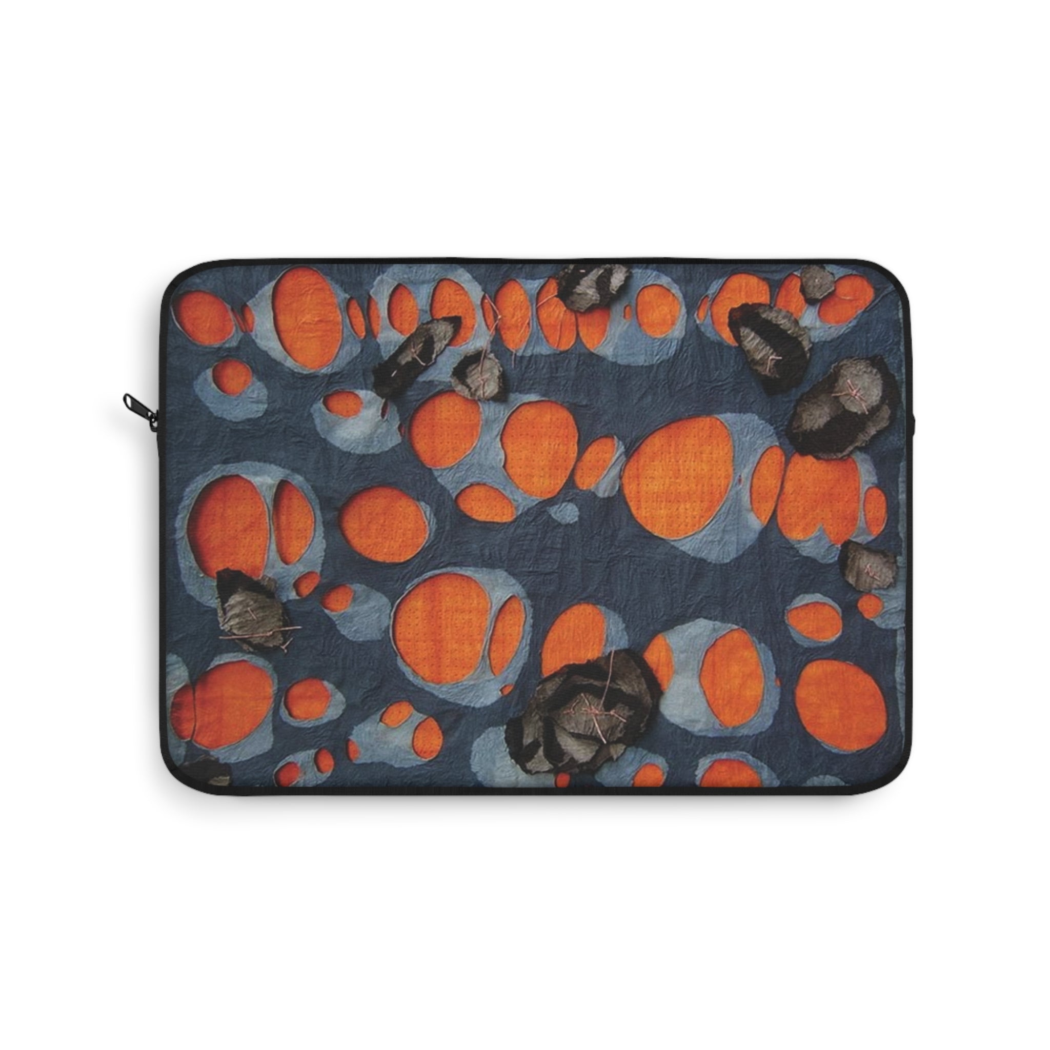 Abstract Orange Bubbles Laptop Sleeve — Modern Geometric Protective Case