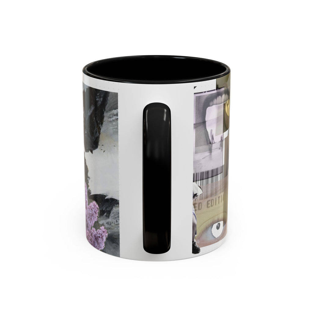 Photo Collage Accent Coffee Mug — Vintage Lavender Scenic Design (11/15 oz)