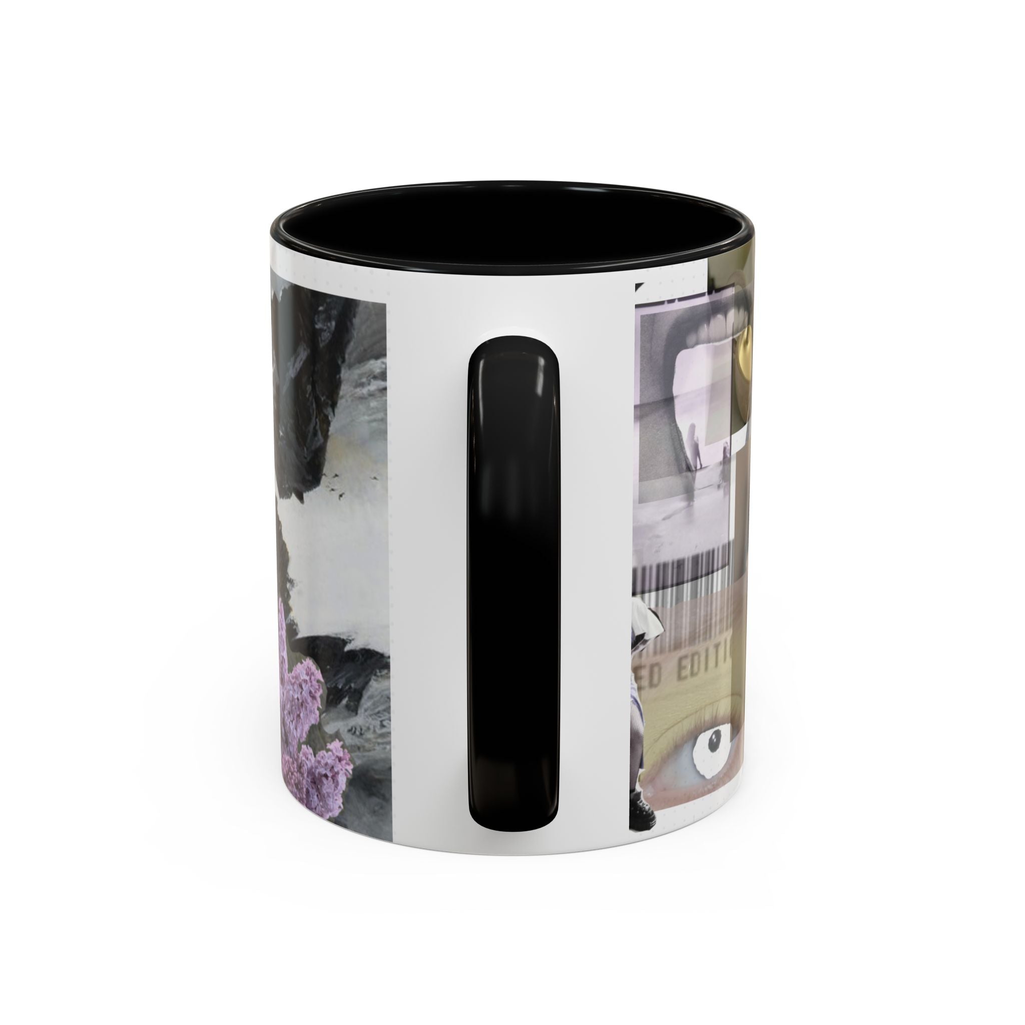 Photo Collage Accent Coffee Mug — Vintage Lavender Scenic Design (11/15 oz)
