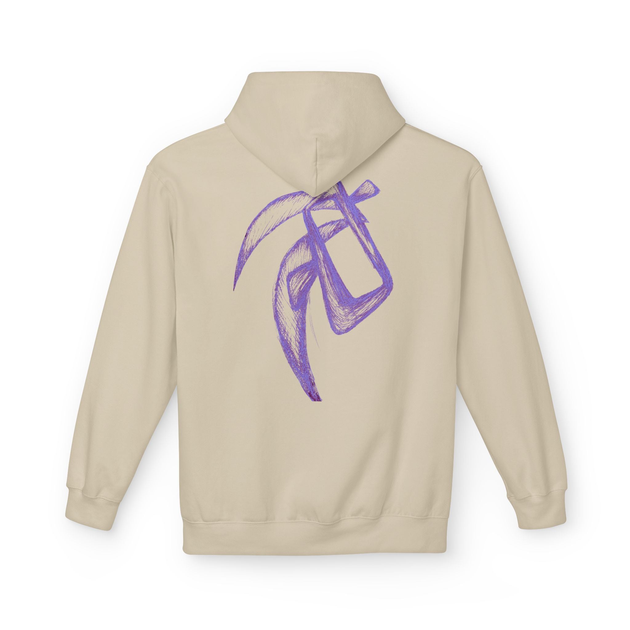 Purple Abstract Line Art Hoodie — Minimal Sketch Graphic Hoodie