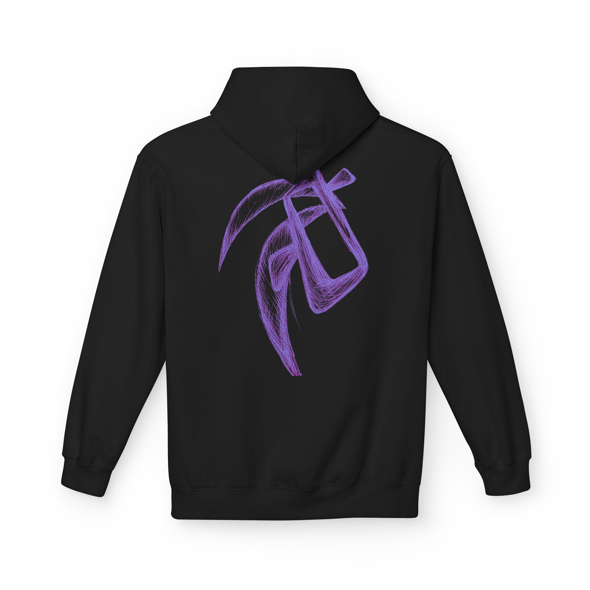 Purple Abstract Line Art Hoodie — Minimal Sketch Graphic Hoodie