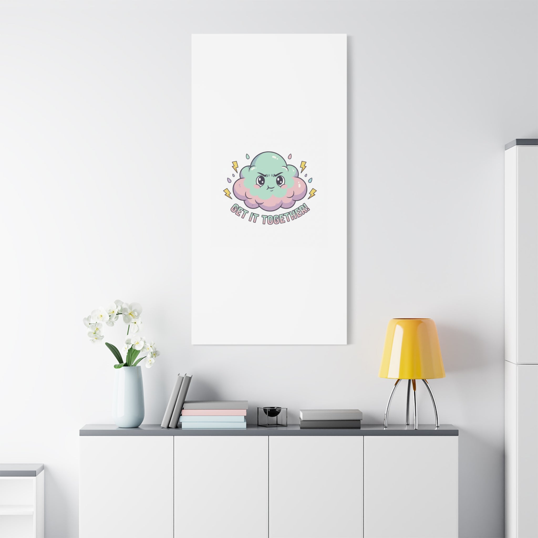 Get It Together! Cloud Illustration Canvas | dark humor inspirational