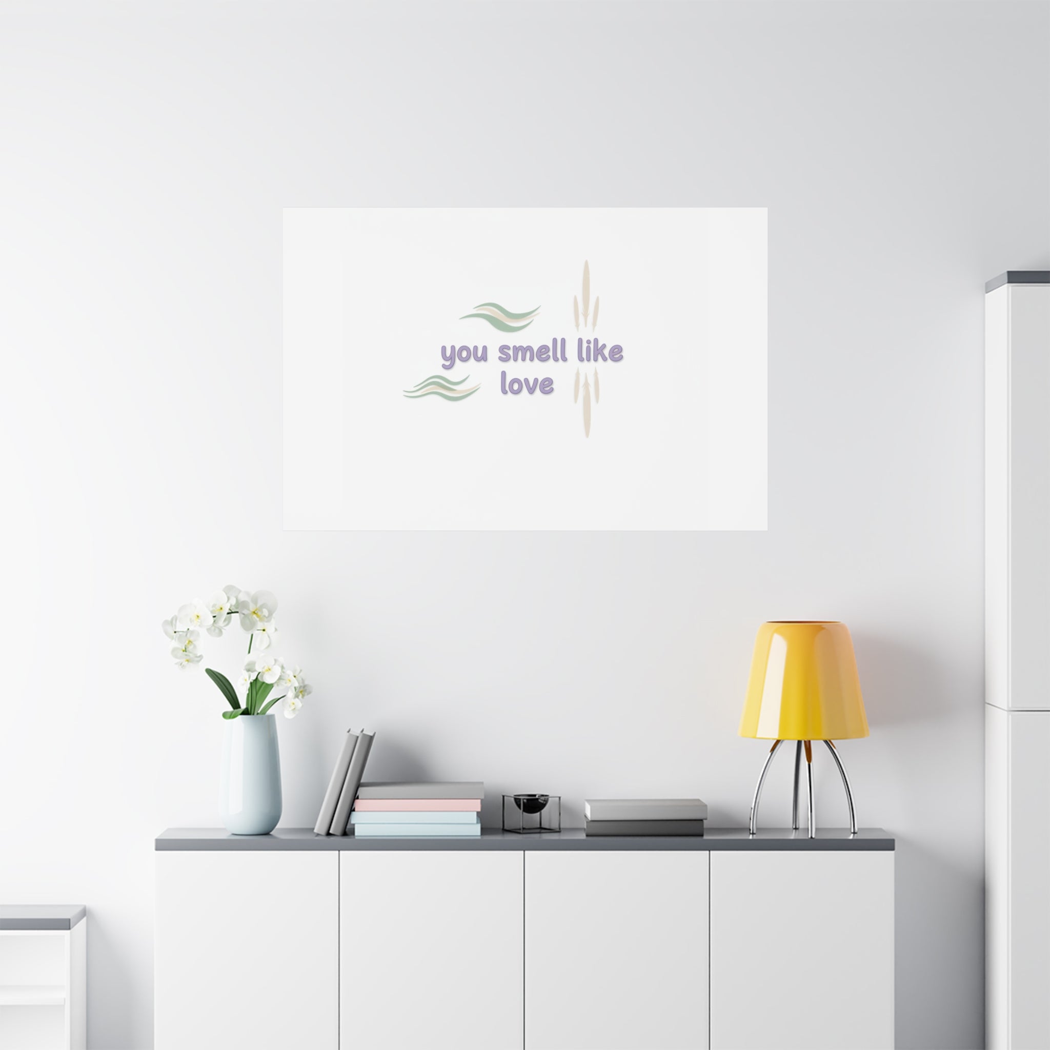 you smell like love canvas, micro affirmation, encouragement quote art