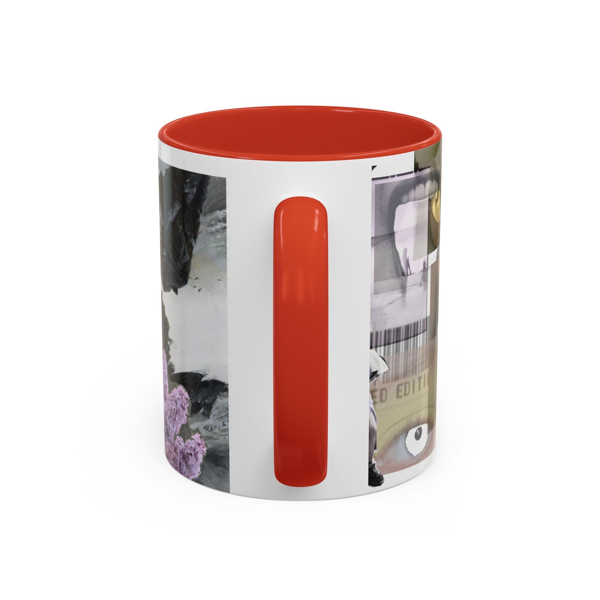 Photo Collage Accent Coffee Mug — Vintage Lavender Scenic Design (11/15 oz)