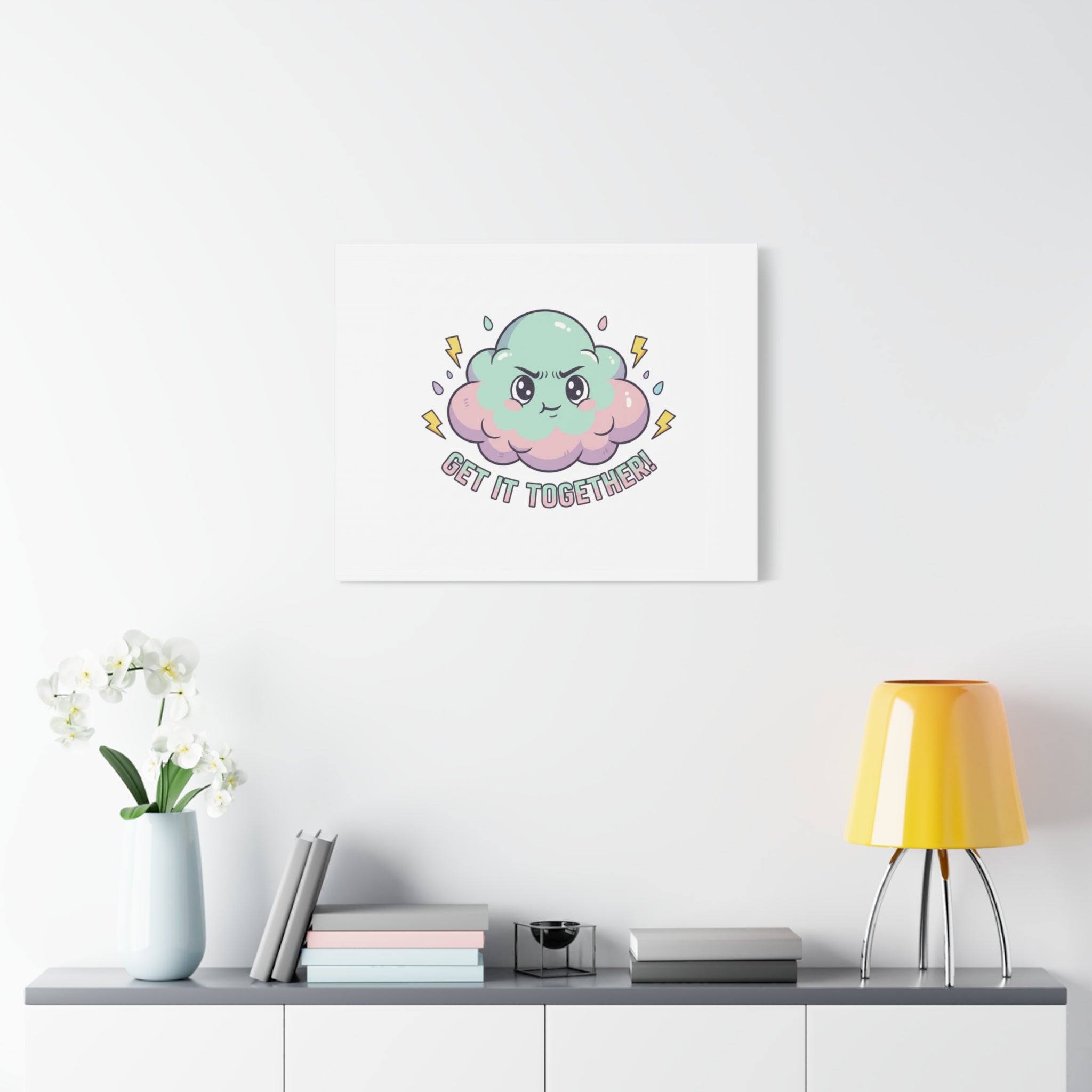 Get It Together! Cloud Illustration Canvas | dark humor inspirational
