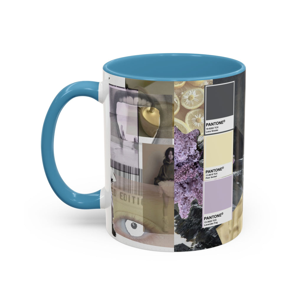 Photo Collage Accent Coffee Mug — Vintage Lavender Scenic Design (11/15 oz)