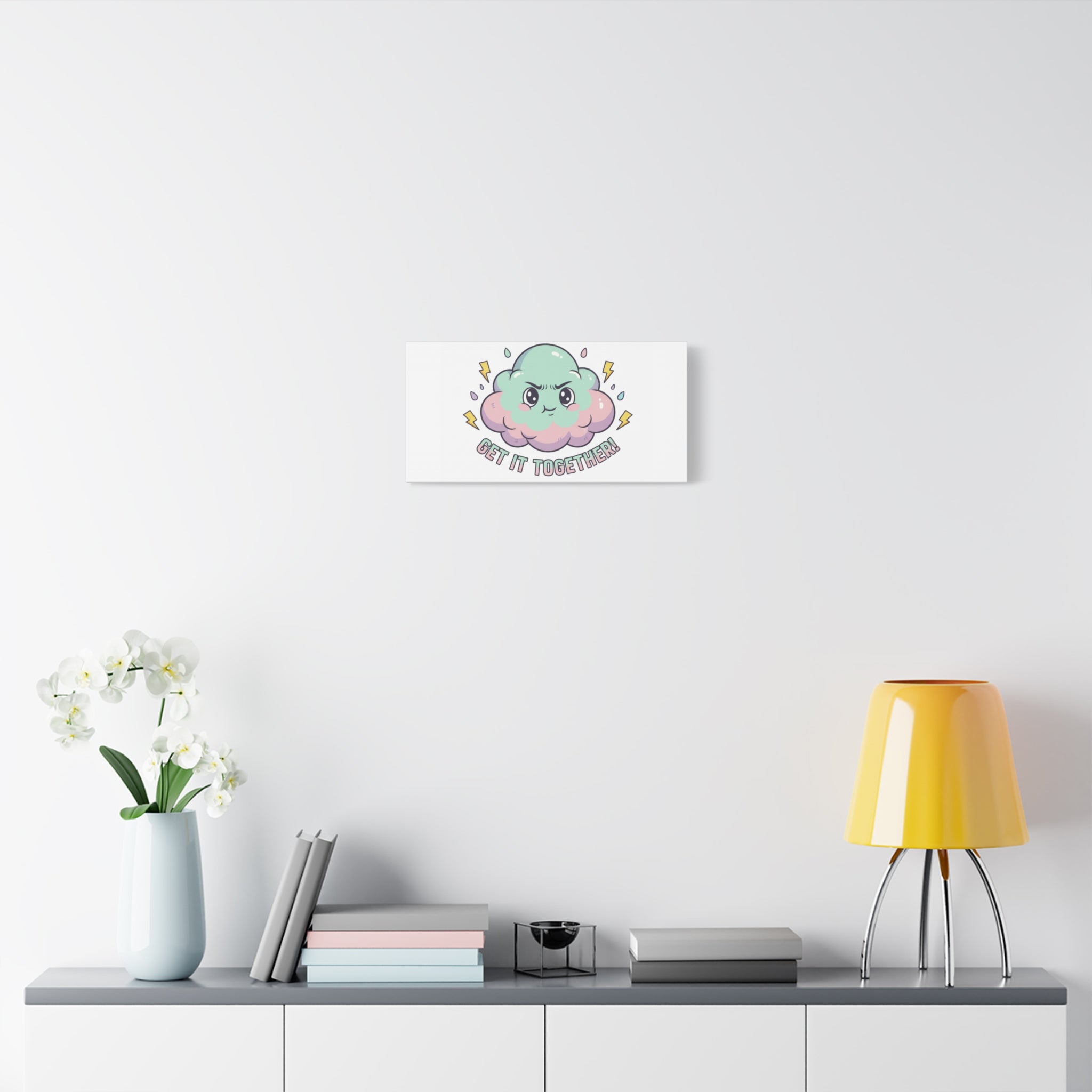 Get It Together! Cloud Illustration Canvas | dark humor inspirational