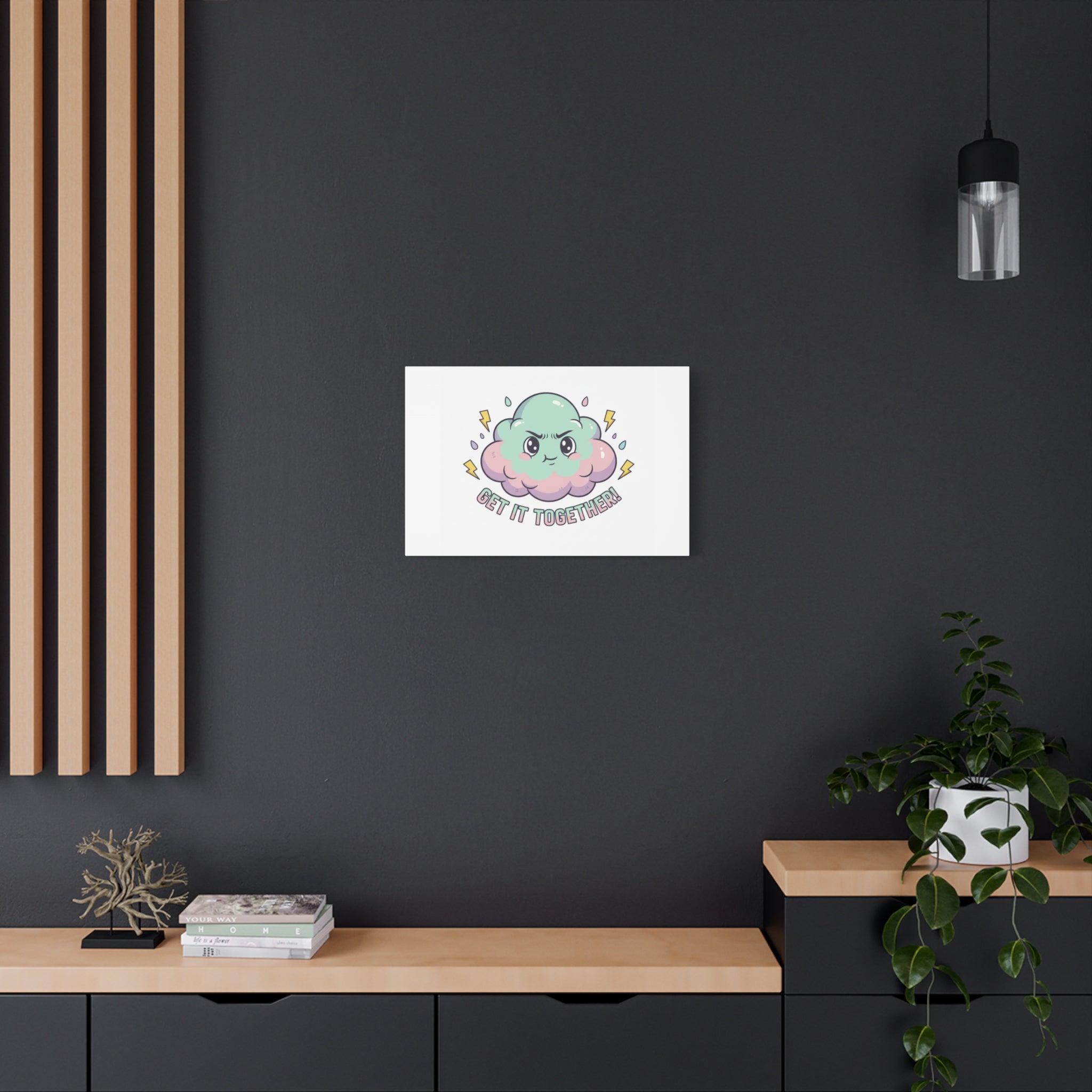 Get It Together! Cloud Illustration Canvas | dark humor inspirational