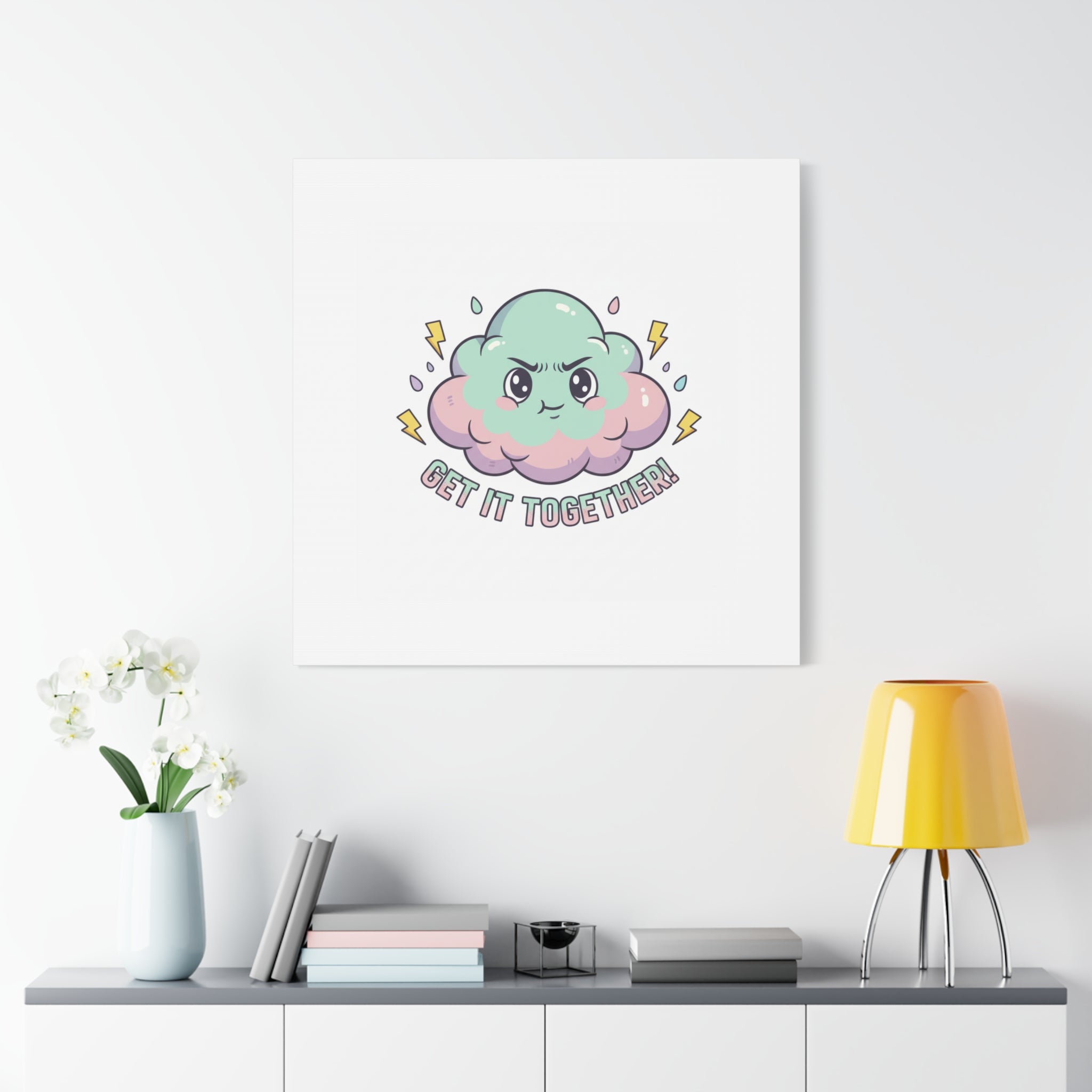 Get It Together! Cloud Illustration Canvas | dark humor inspirational