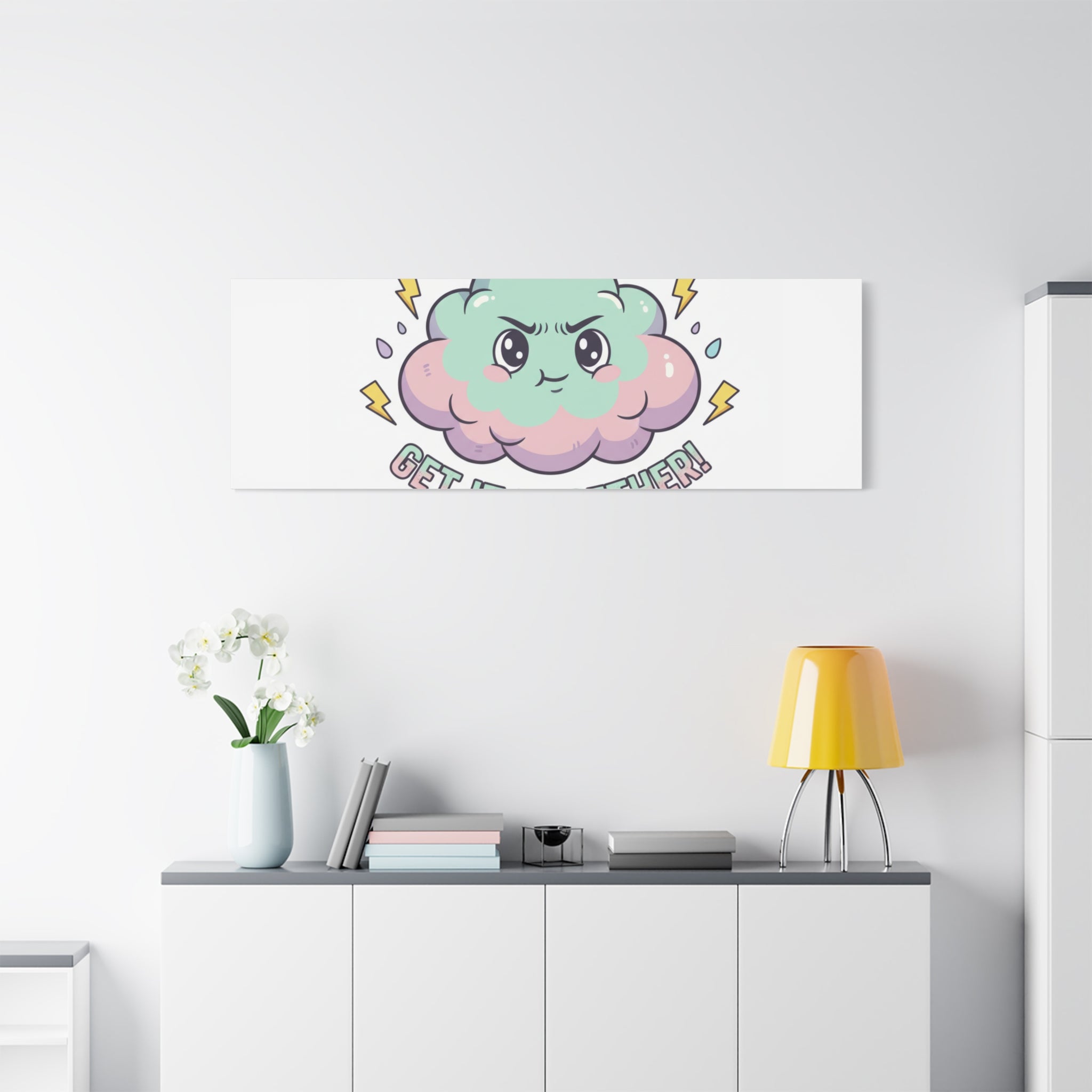 Get It Together! Cloud Illustration Canvas | dark humor inspirational