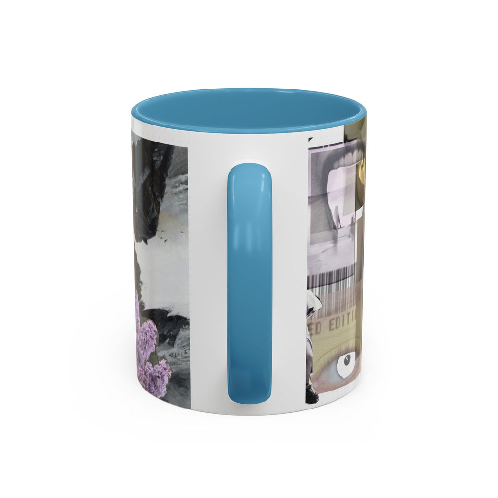 Photo Collage Accent Coffee Mug — Vintage Lavender Scenic Design (11/15 oz)