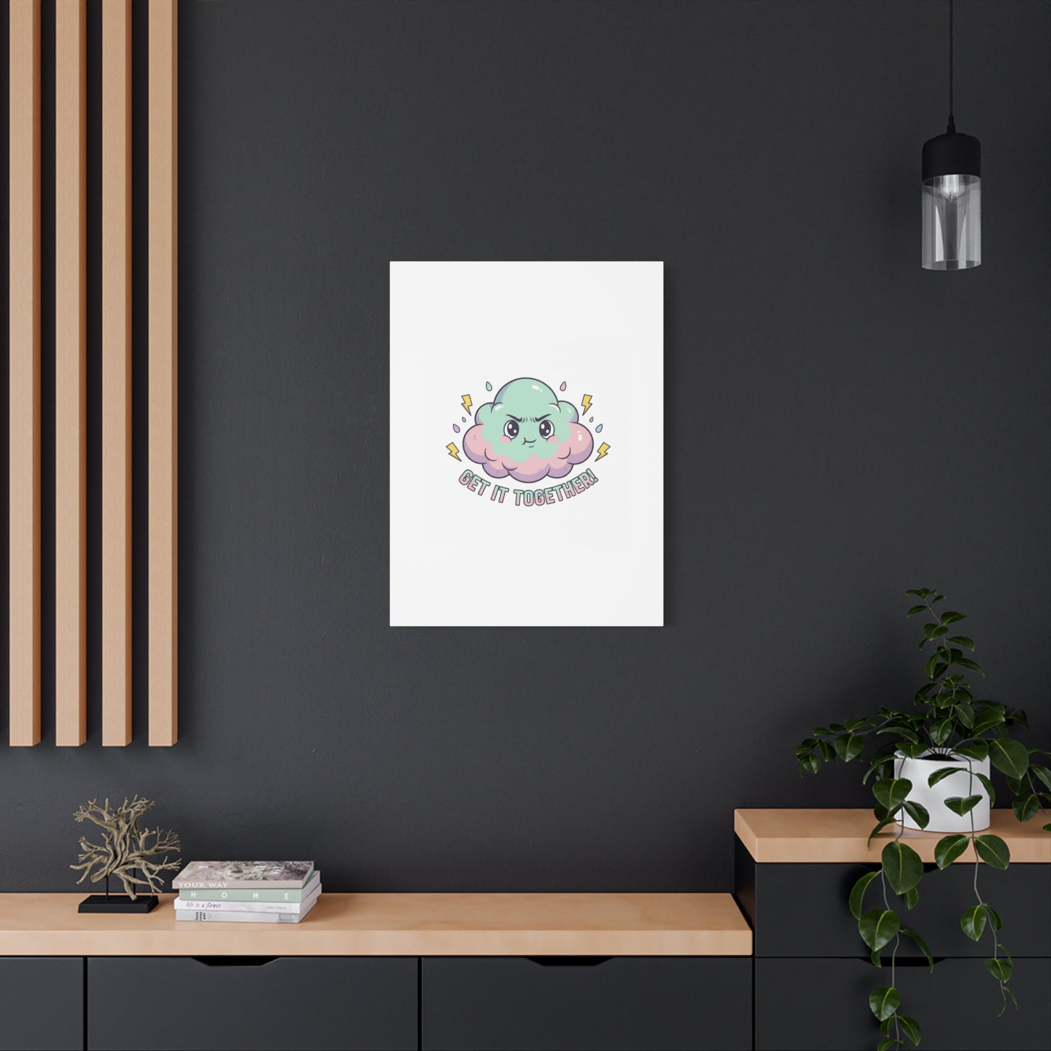 Get It Together! Cloud Illustration Canvas | dark humor inspirational