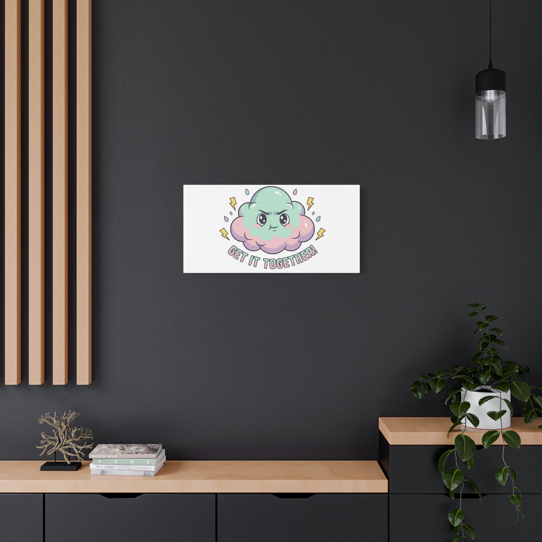 Get It Together! Cloud Illustration Canvas | dark humor inspirational