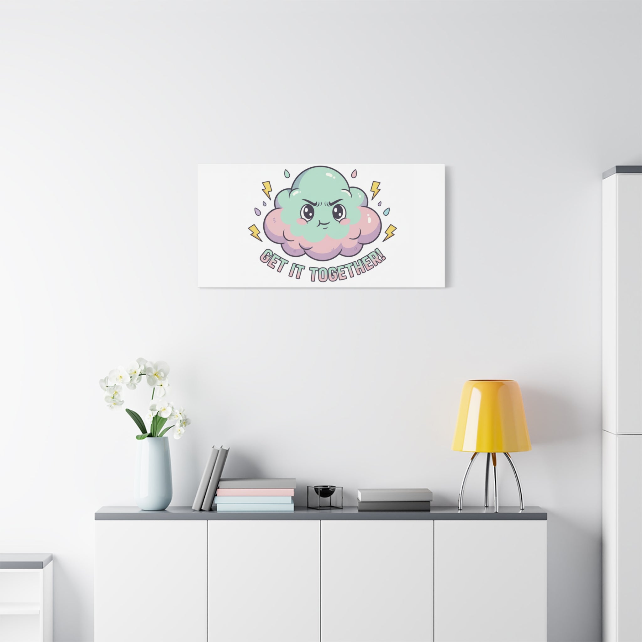 Get It Together! Cloud Illustration Canvas | dark humor inspirational