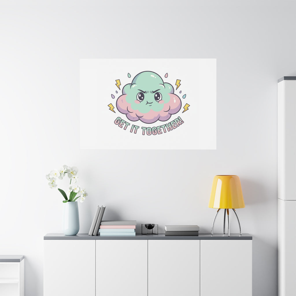 Get It Together! Cloud Illustration Canvas | dark humor inspirational