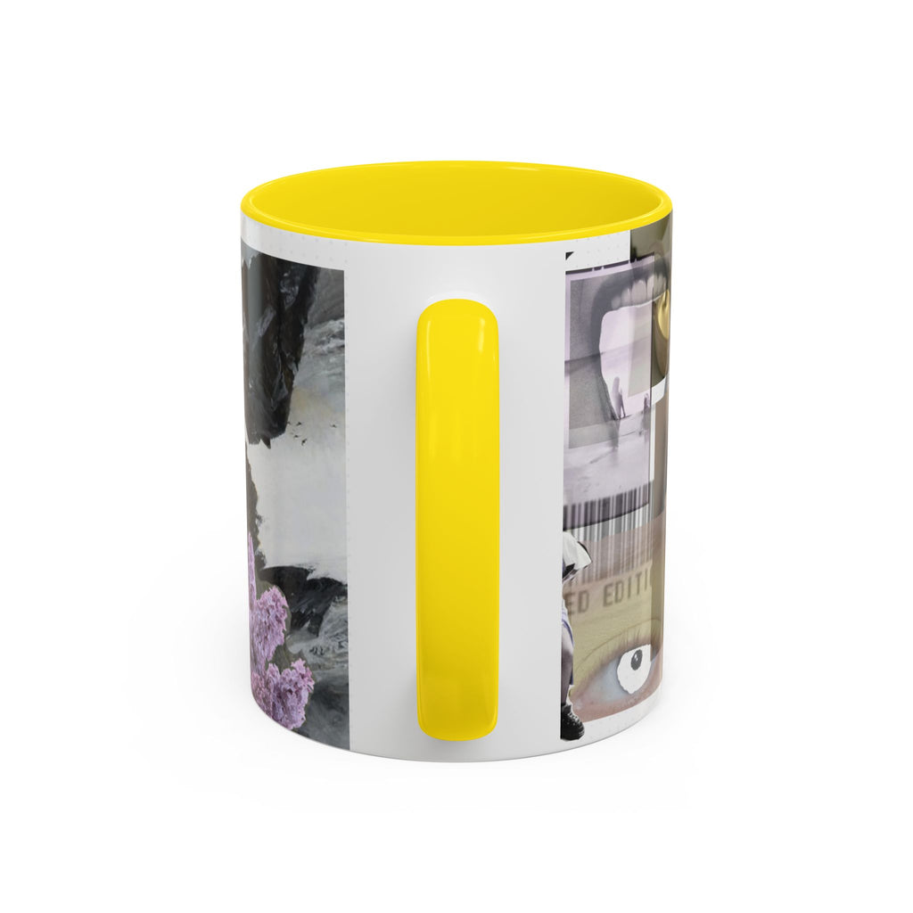 Photo Collage Accent Coffee Mug — Vintage Lavender Scenic Design (11/15 oz)